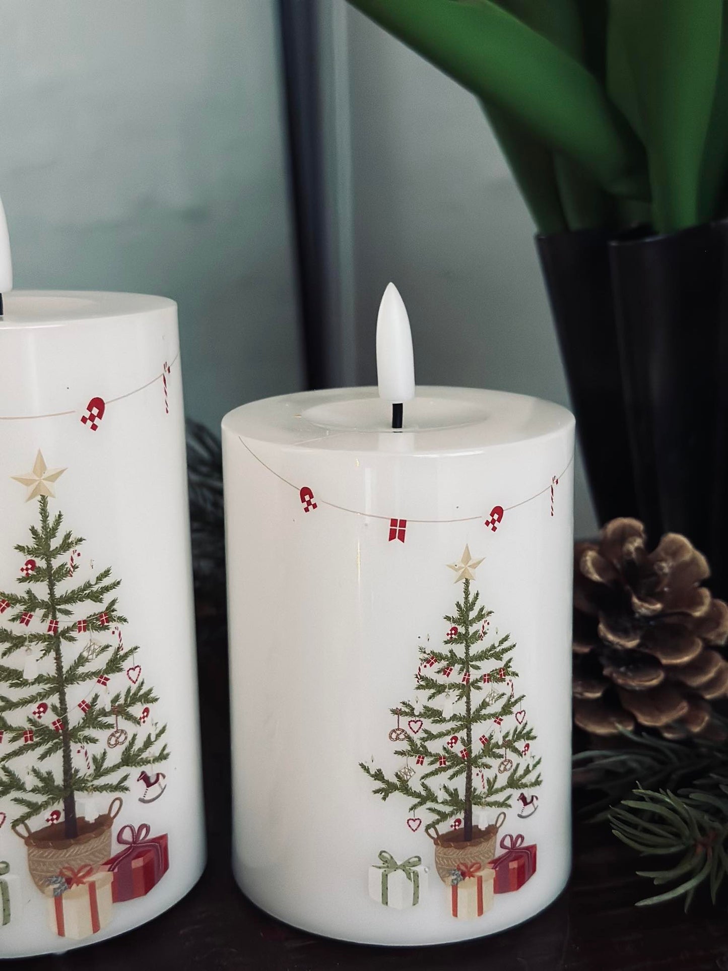 LED Bloklys TWINKLE CHRISTMAS - Sæt med 2stk.