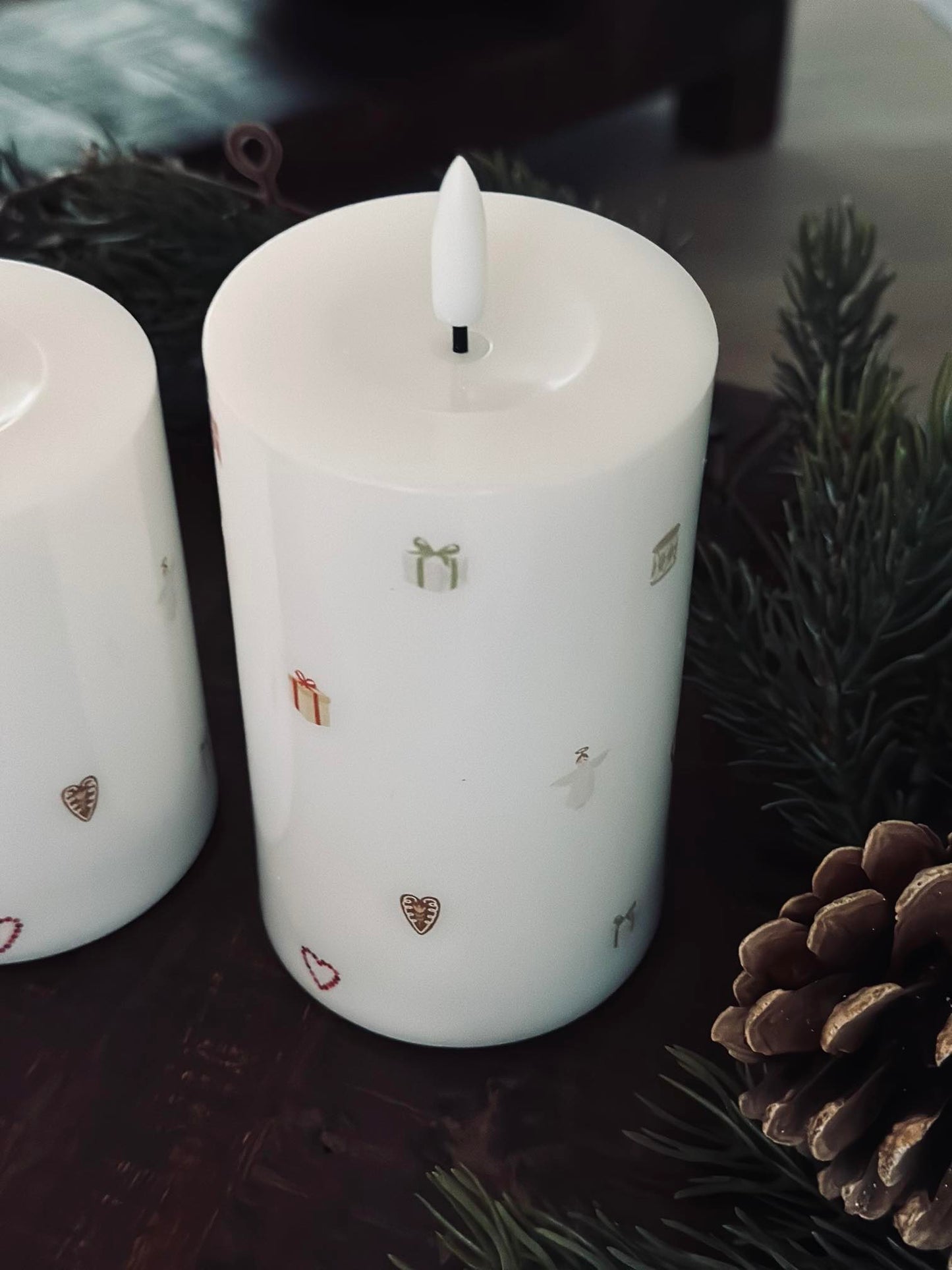 LED Bloklys TWINKLE CHRISTMAS - Sæt med 2stk.