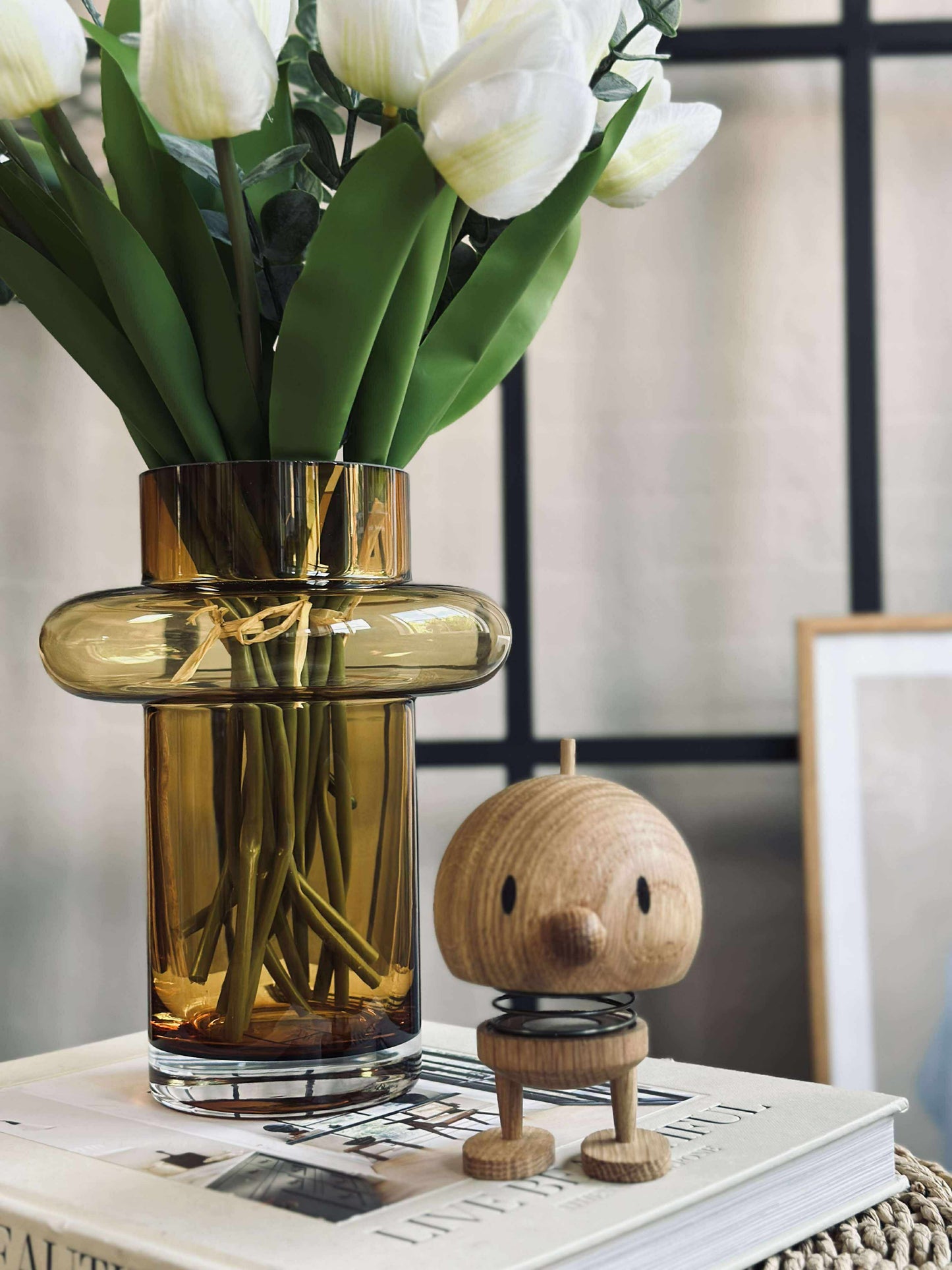 Vase i mundblæst glas - Lyngby amber