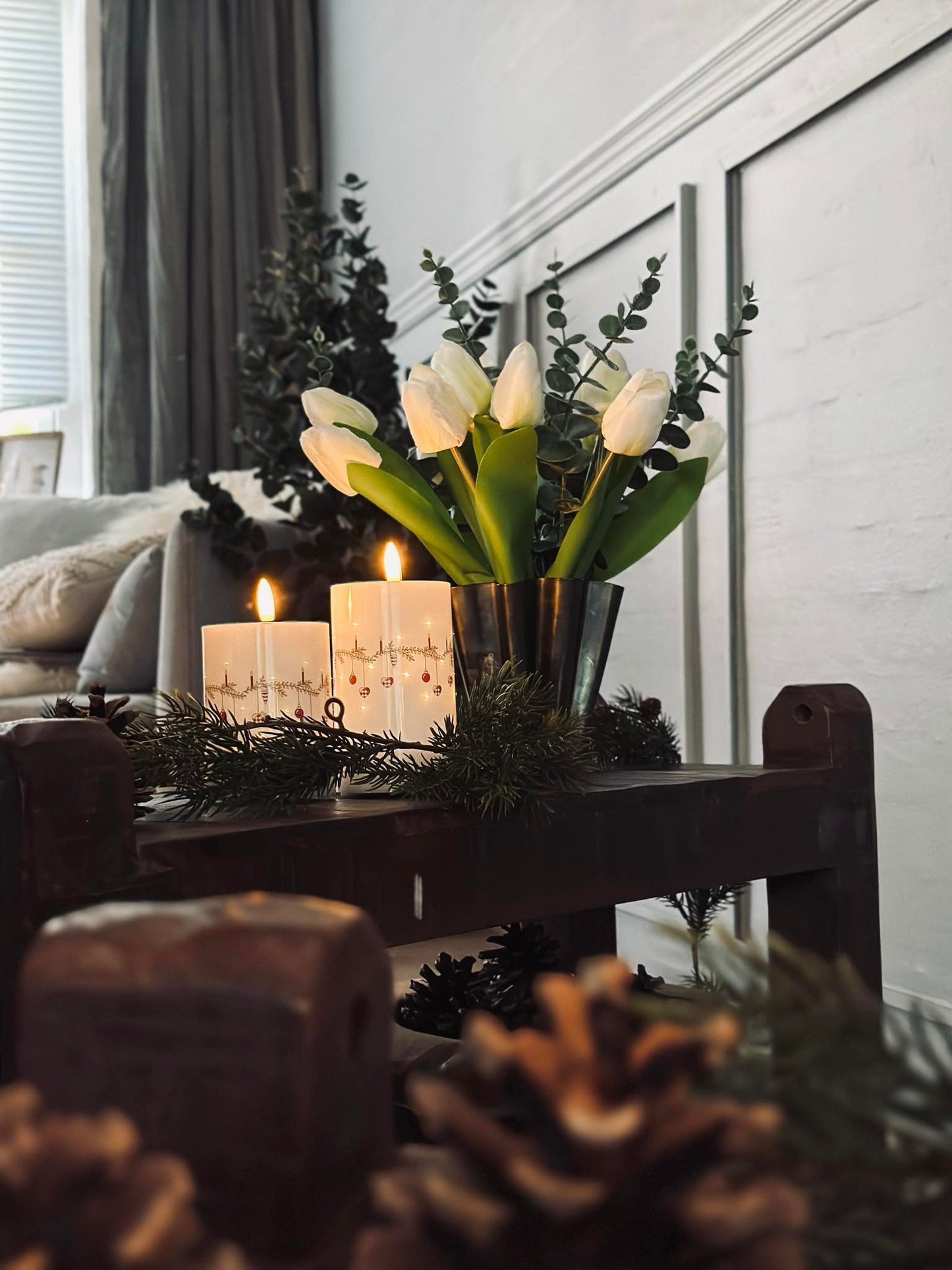 LED Bloklys TWINKLE CHRISTMAS - Sæt med 2stk.