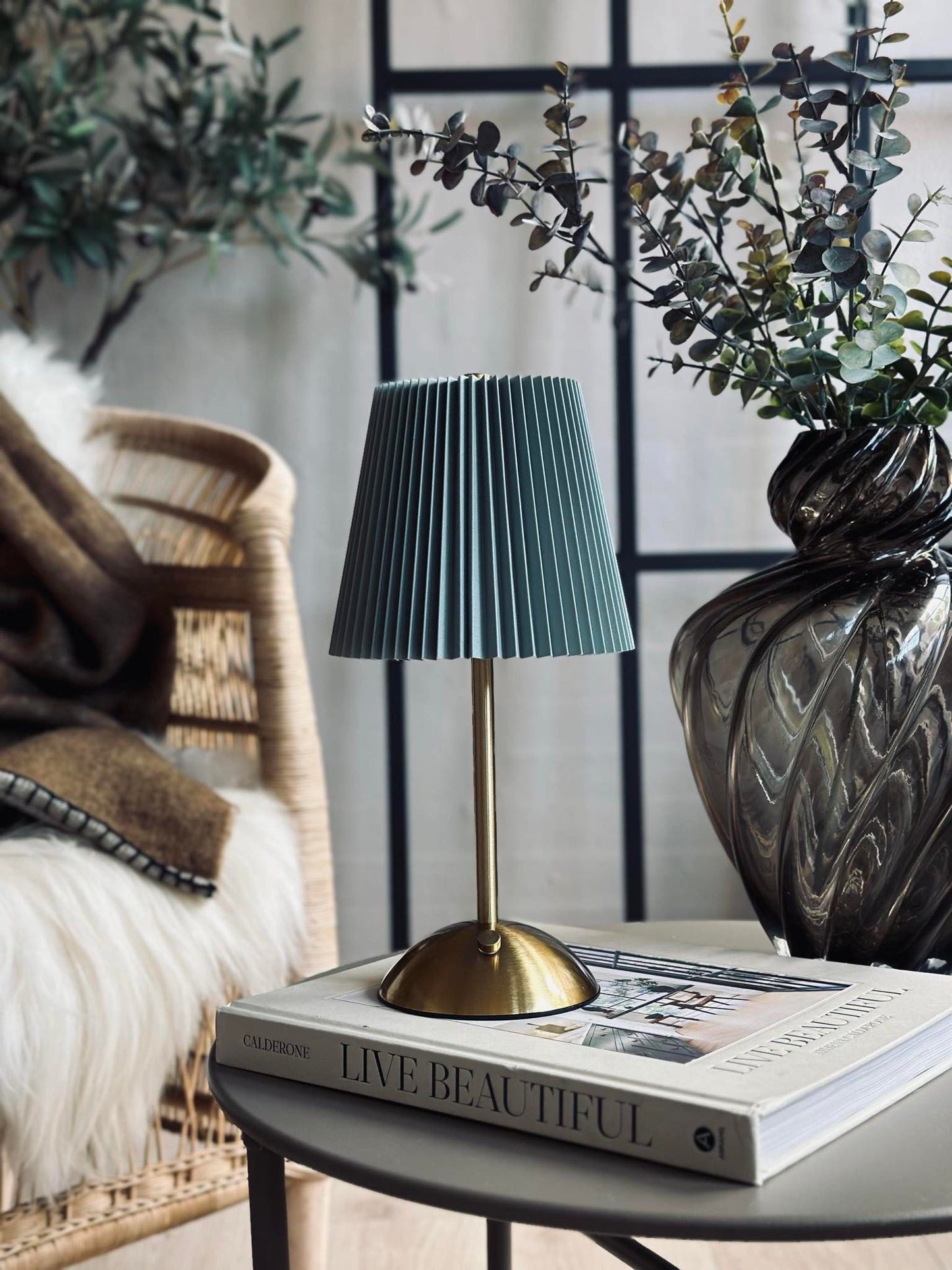 LED bordlampe Large Plisse´ - genopladelig