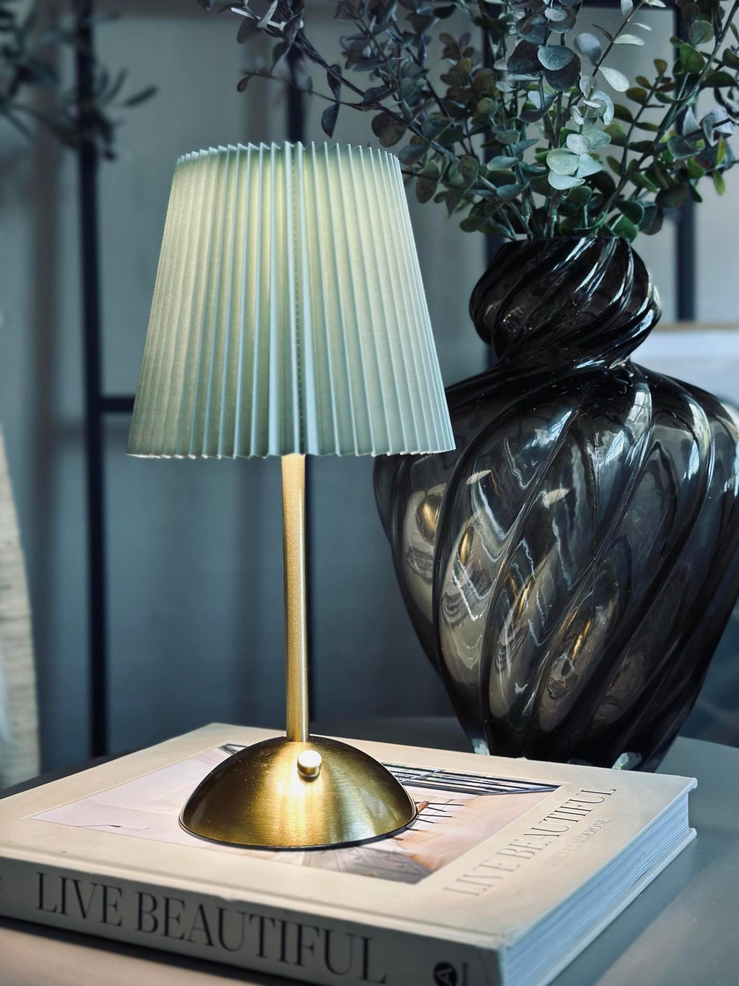 LED bordlampe Large Plisse´ - genopladelig