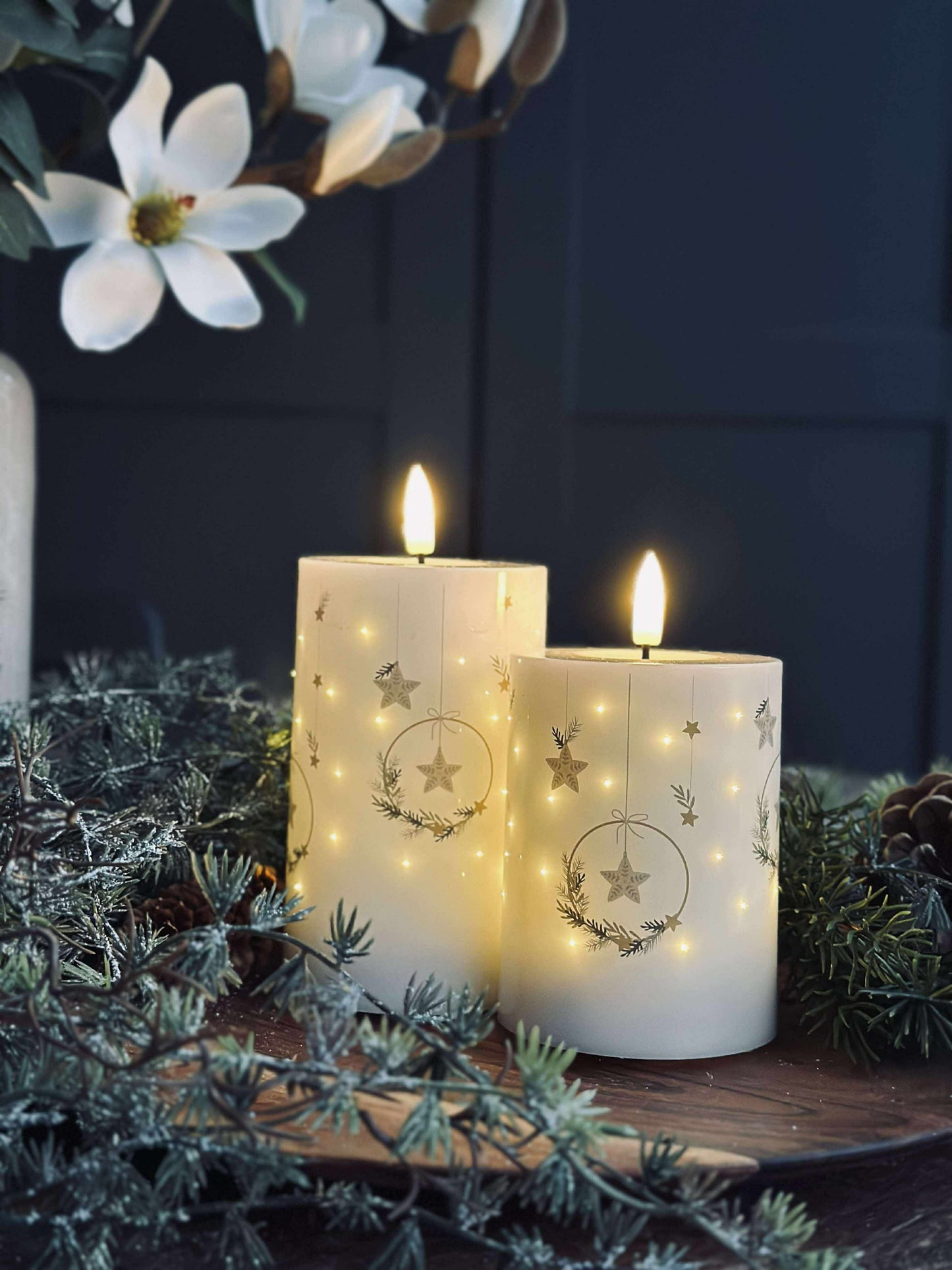 LED Bloklys TWINKLE CHRISTMAS - Sæt med 2stk.