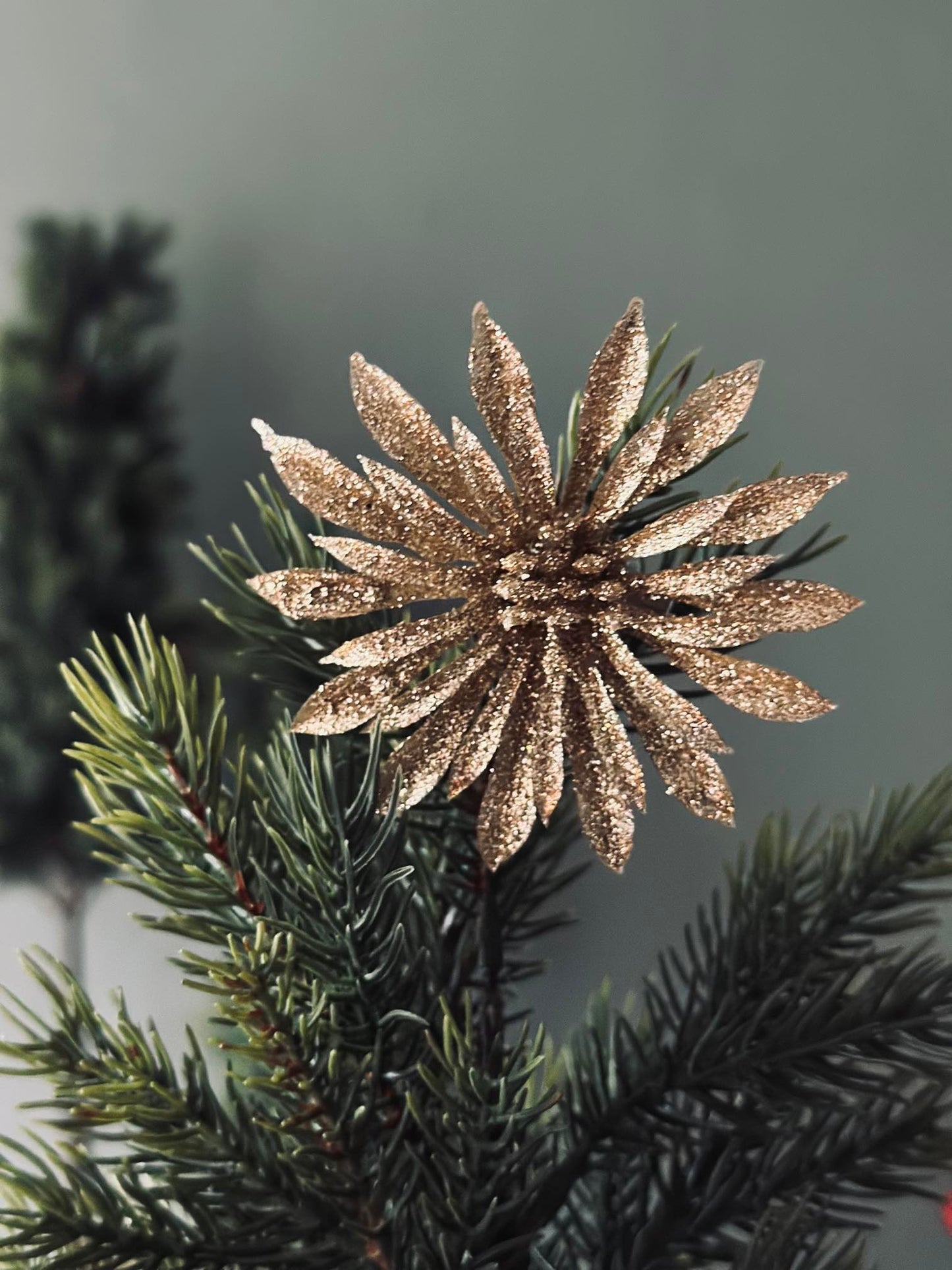 Deco blomster med glimmer - 4 stk