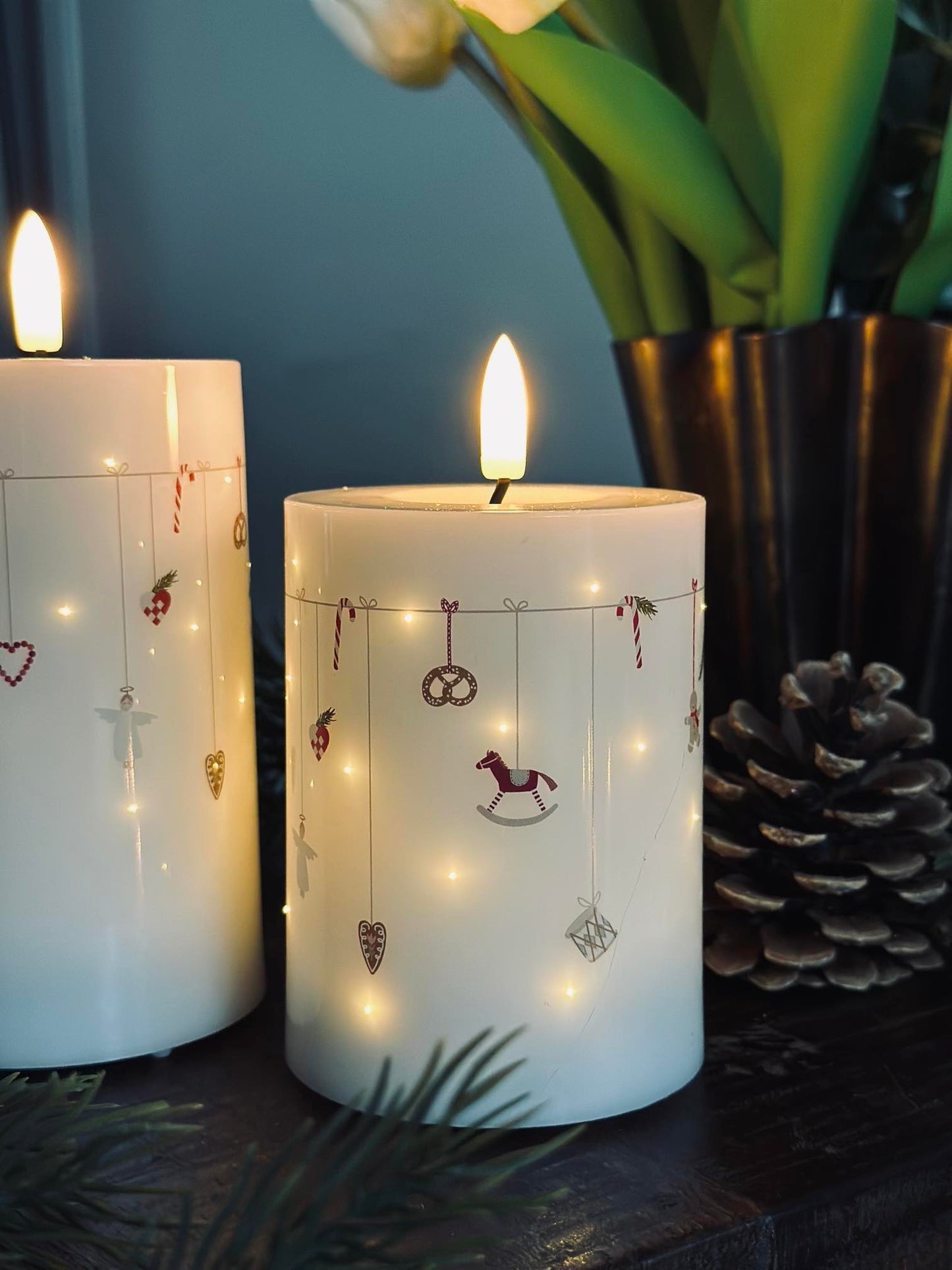 LED Bloklys TWINKLE CHRISTMAS - Sæt med 2stk.