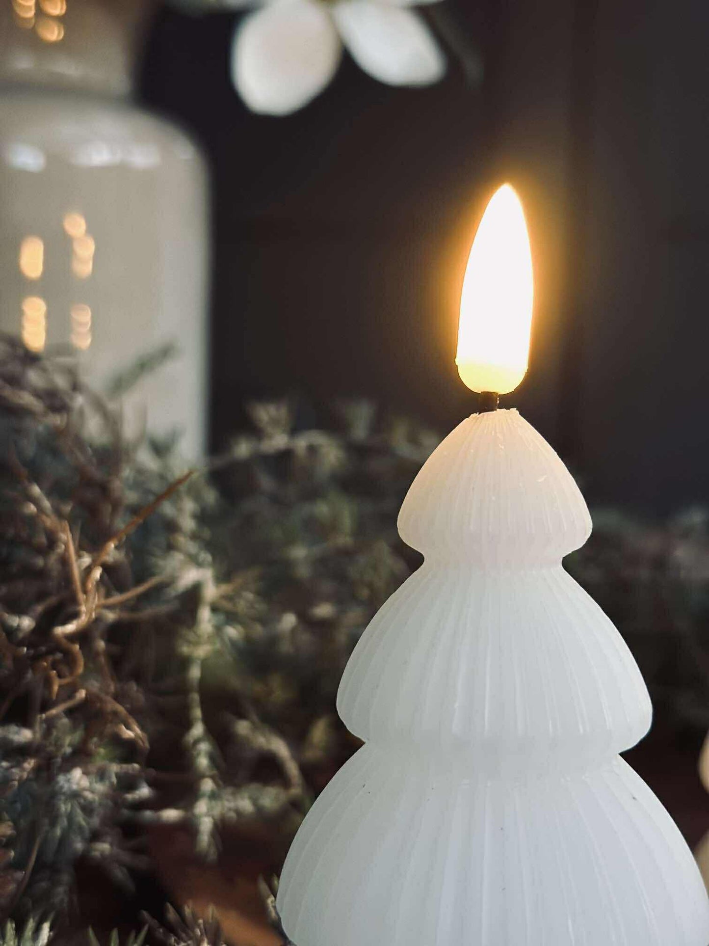 Juletræ med led lys - Sæt med 2 stk. Hvid