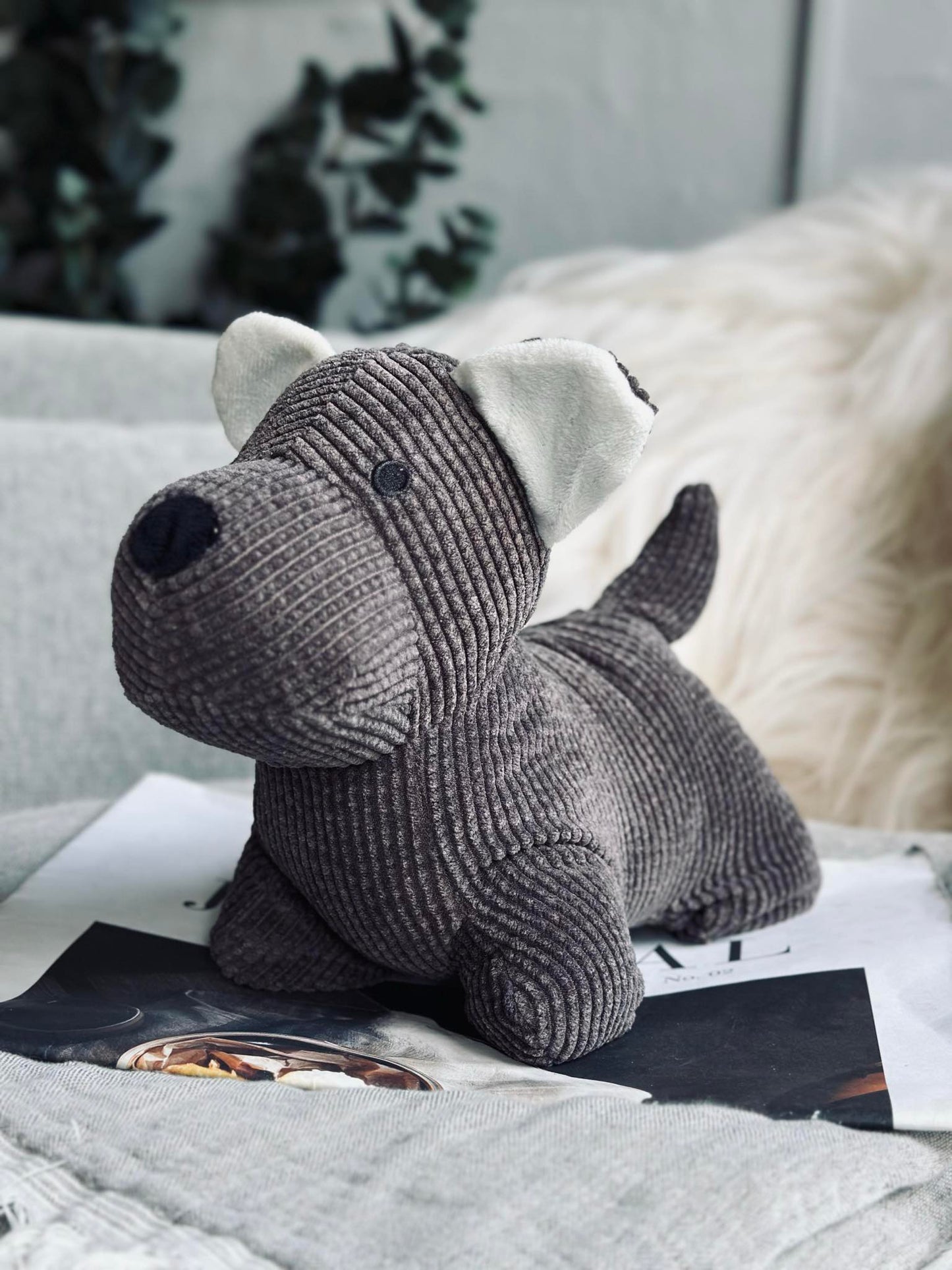 Dørstoppe hund - Brun fløjl