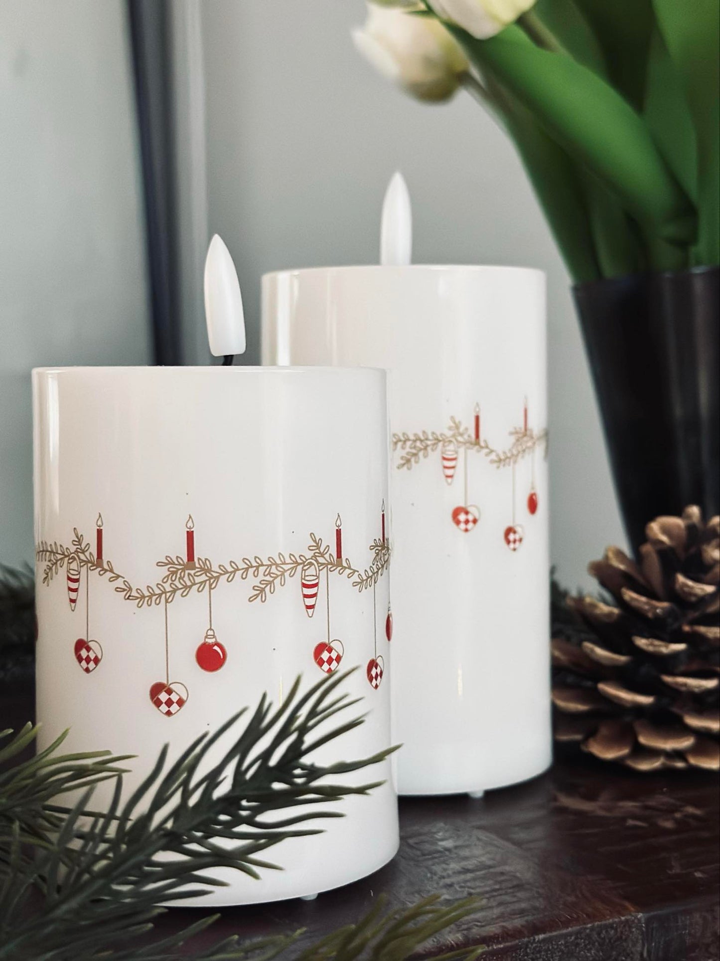 LED Bloklys TWINKLE CHRISTMAS - Sæt med 2stk.