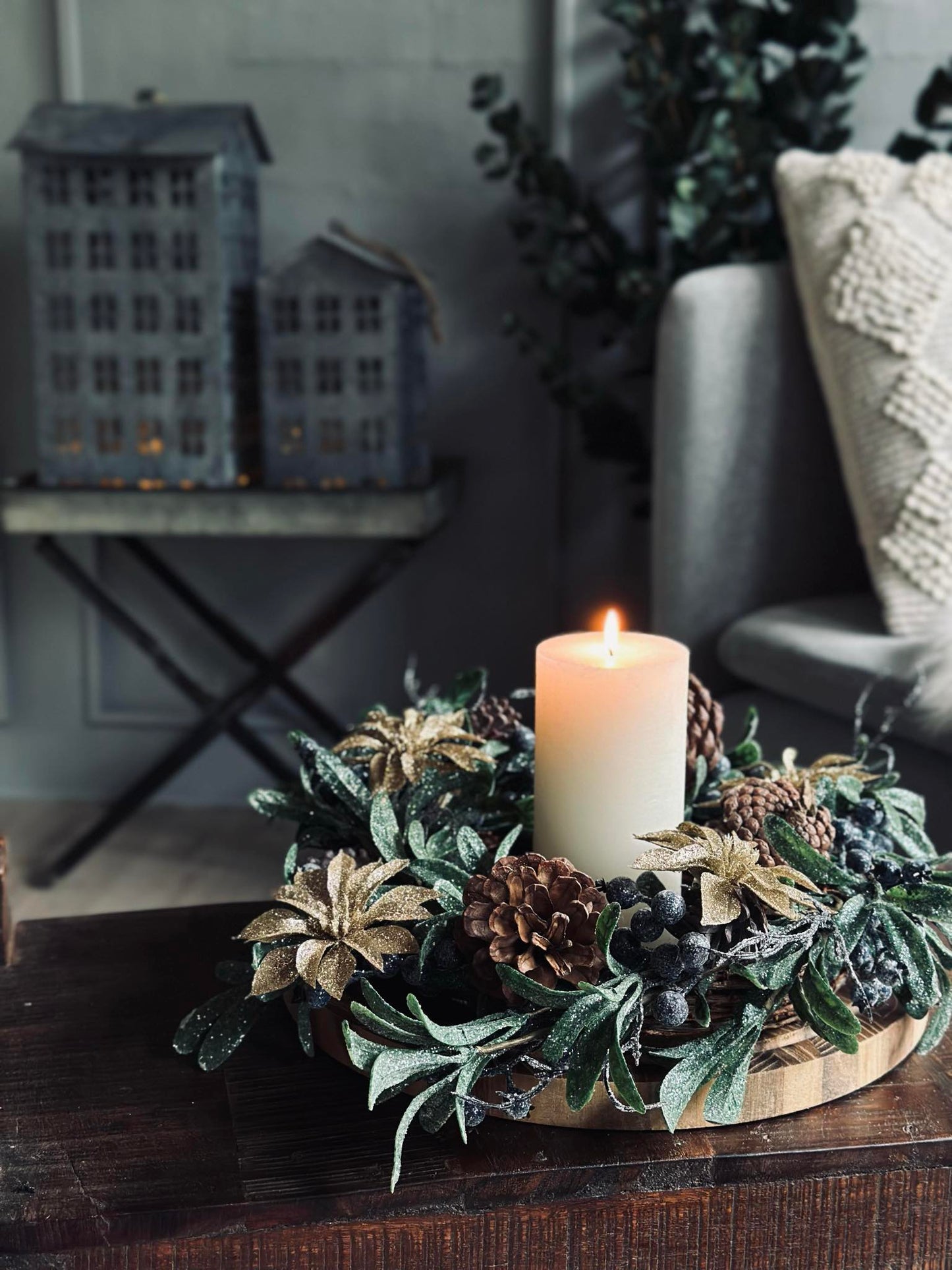 Deco blomster med glimmer - 4 stk