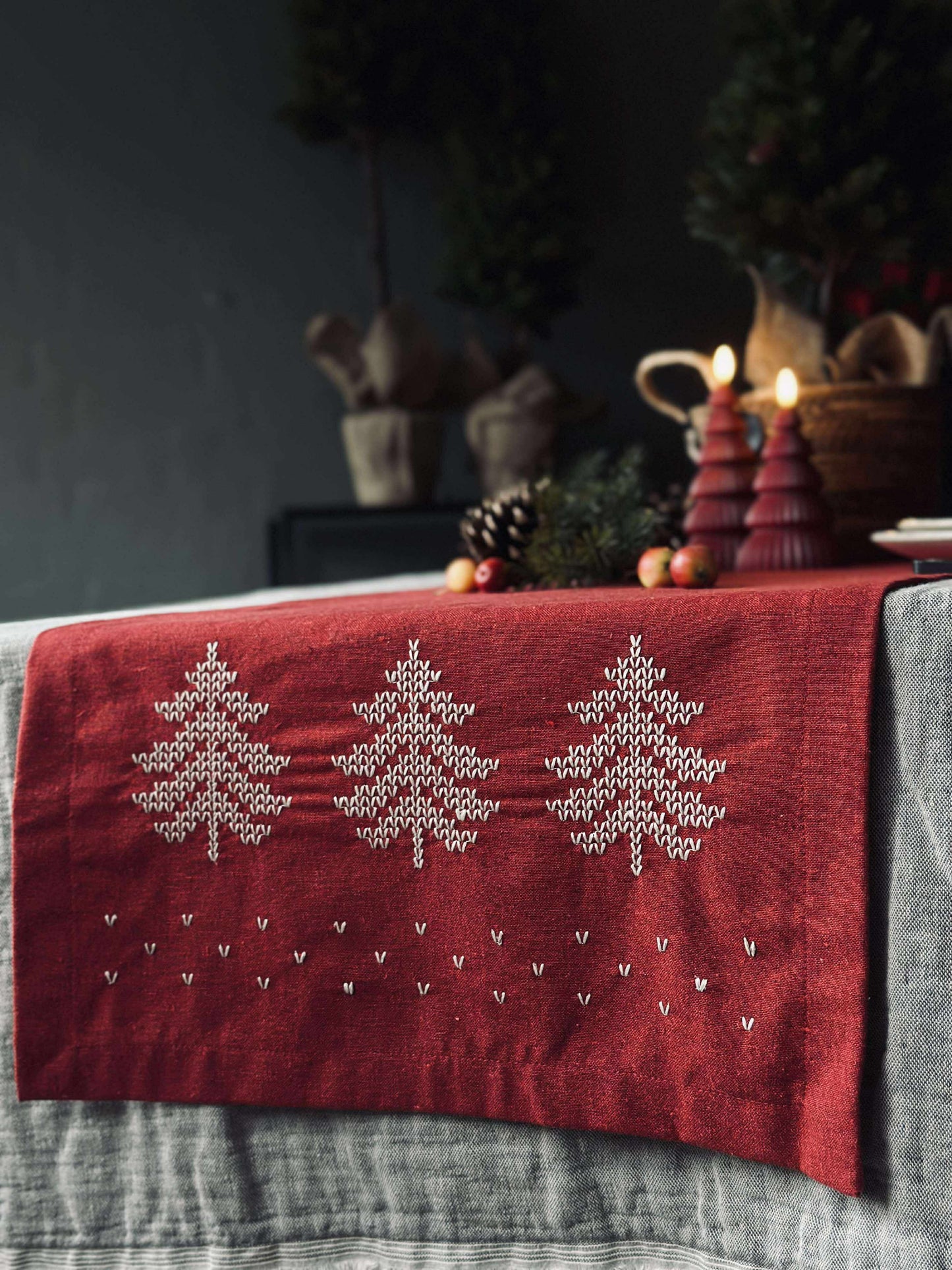 Bordløber Rød Jul - 40x140