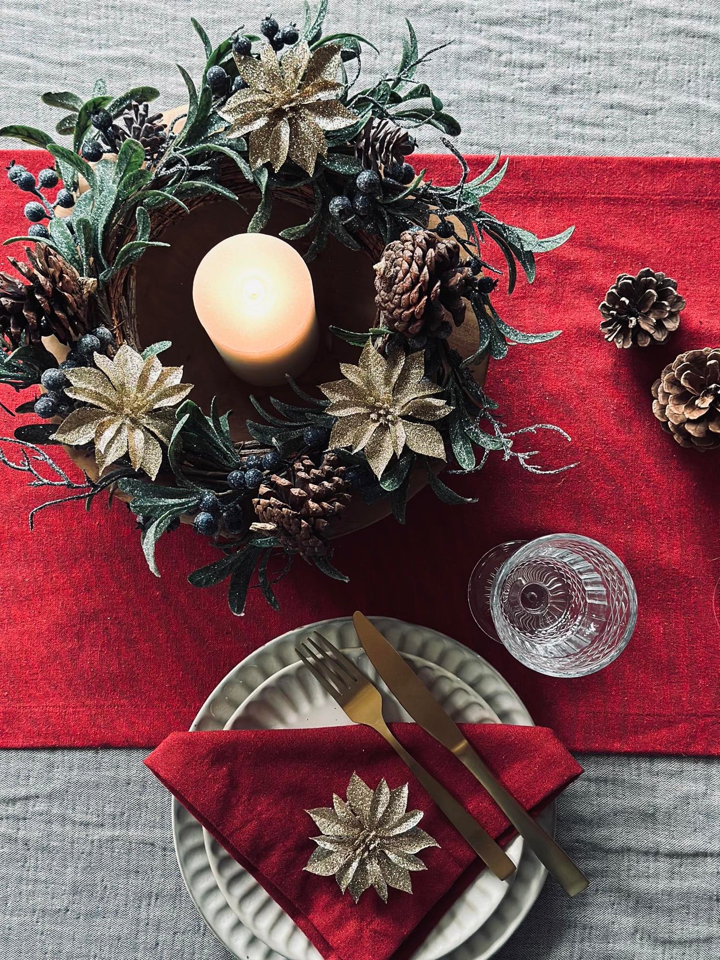 Deco blomster med glimmer - 4 stk