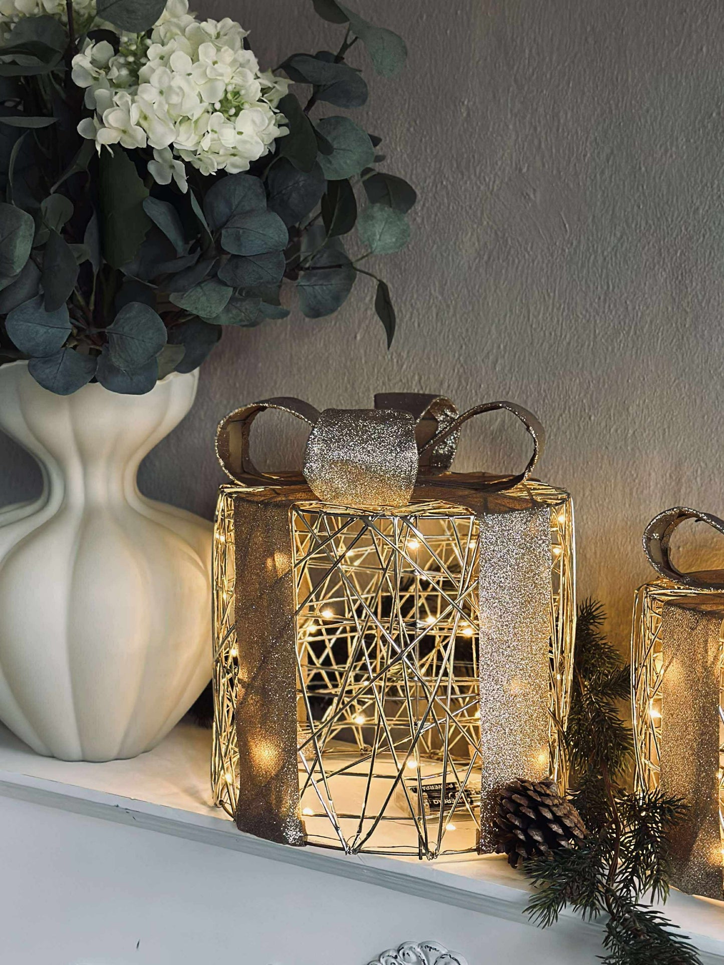 Julegaver med led lys - 3 stk.