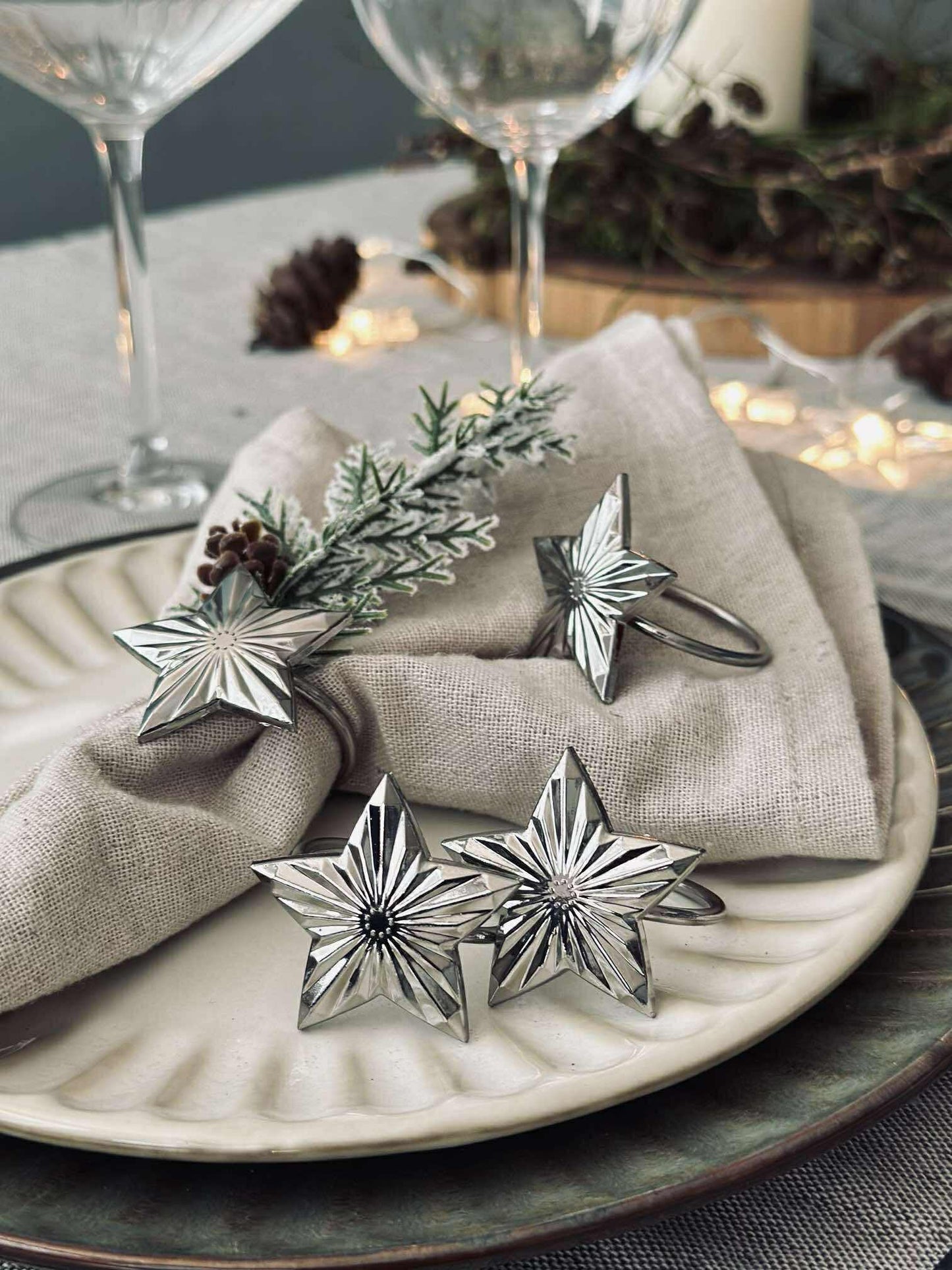 Servietringe Silver - MIX 4 stk