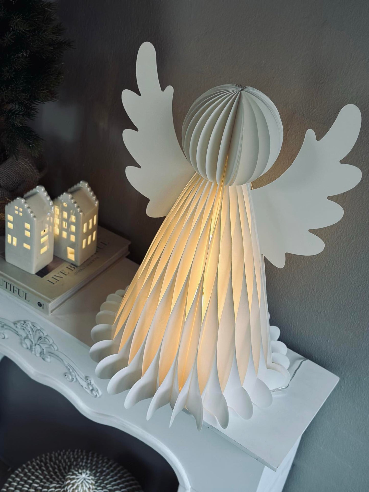 Engle med led lys - 50cm