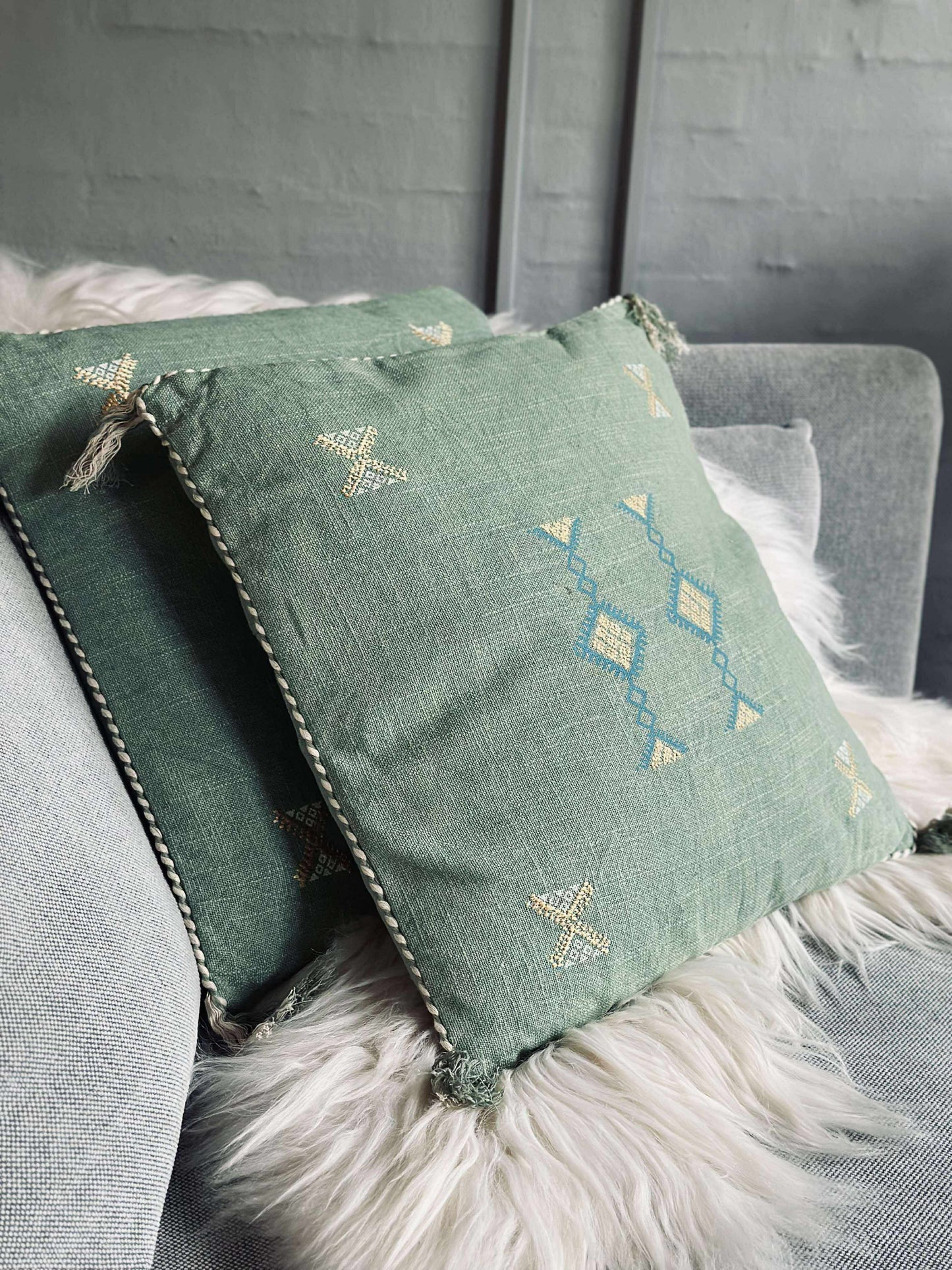 Pude med fyld - Green boheme 2 stk.