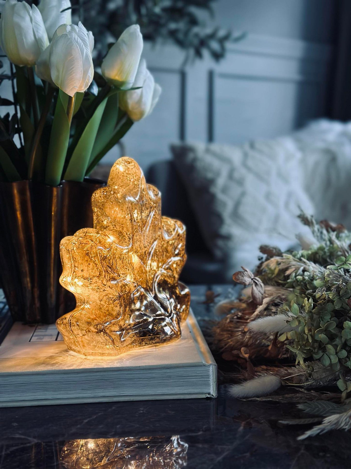 Blad med led lys og timer - Flere farver