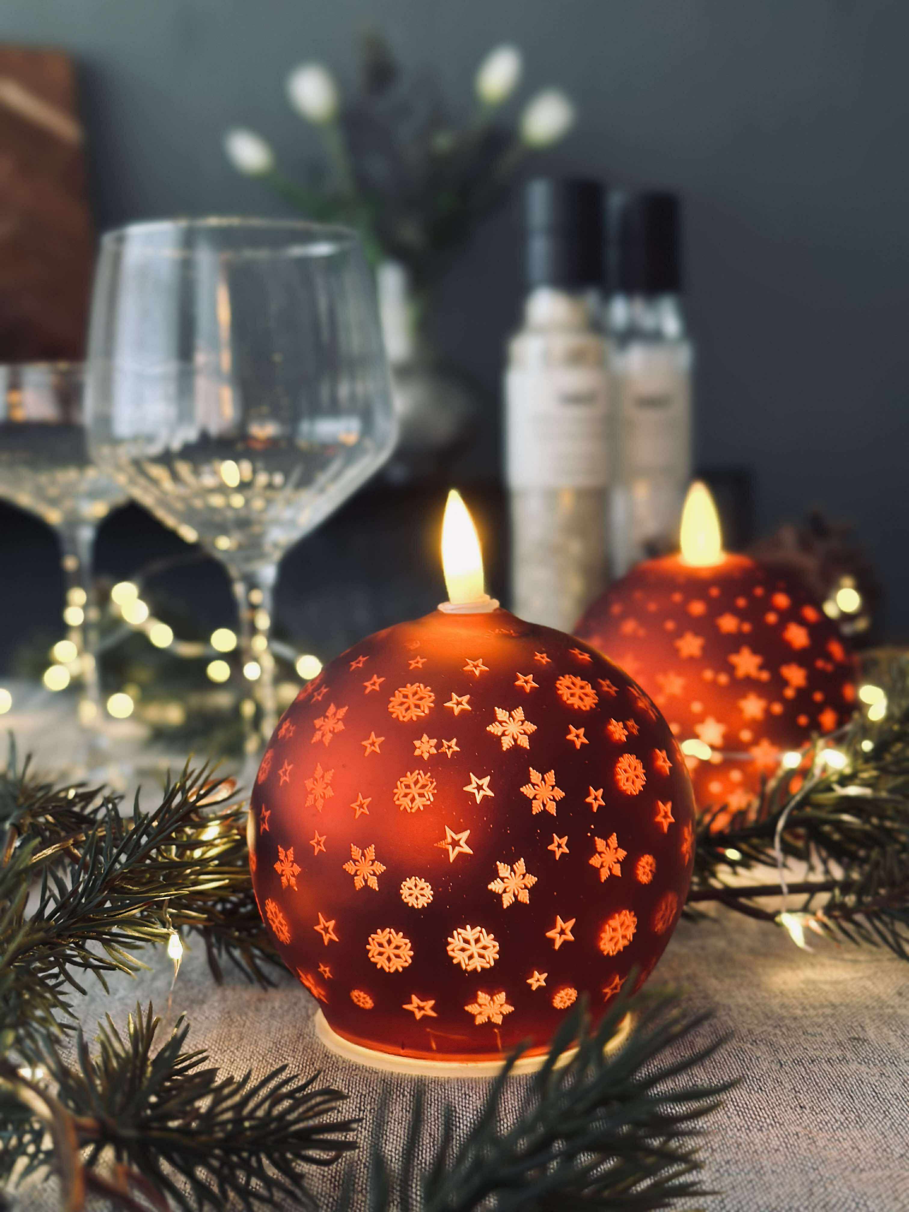 Julelys Rød XMAS 10 cm. – LED julekugle – VIAMAJA