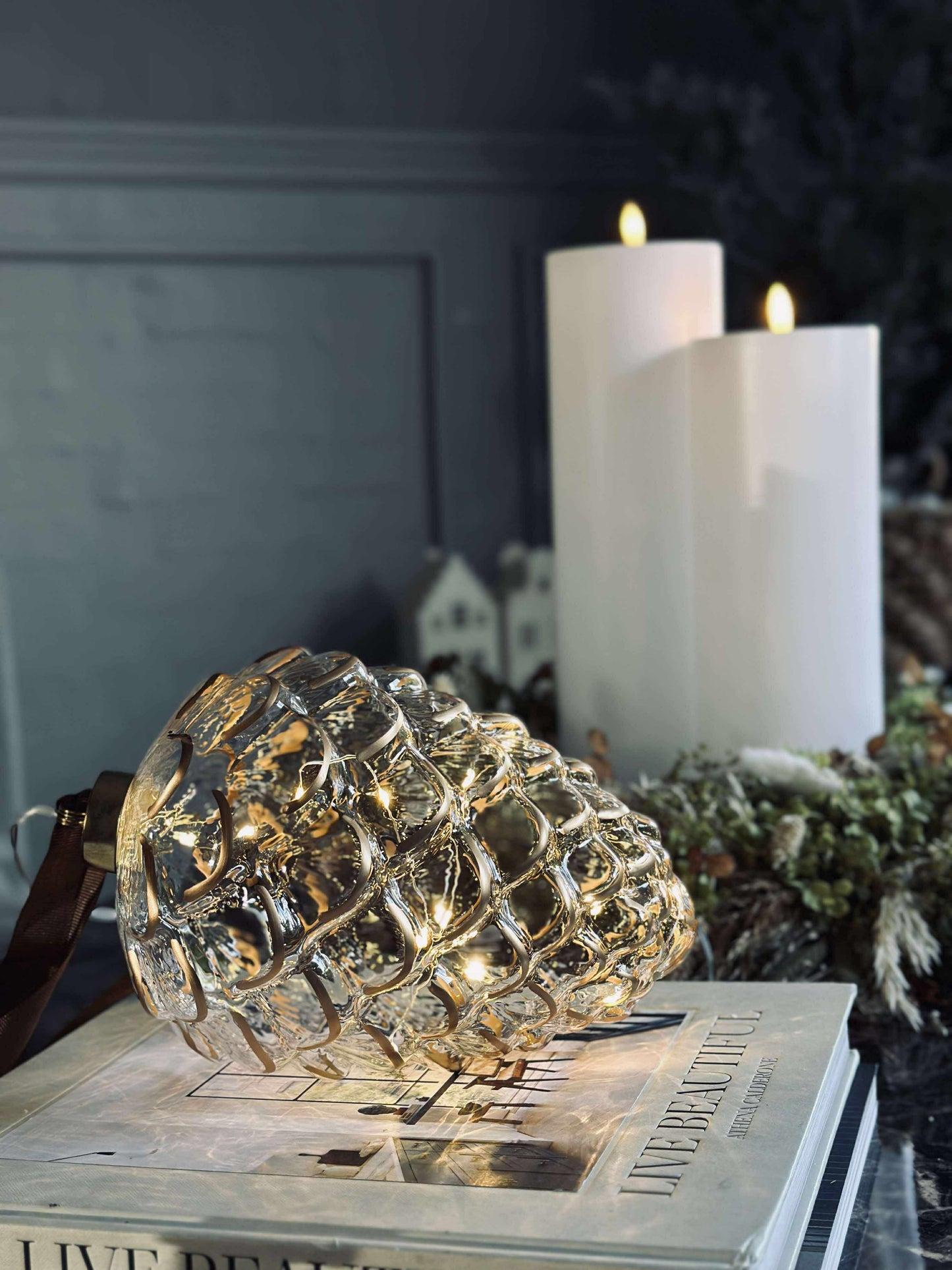 Kogle ophæng i glas