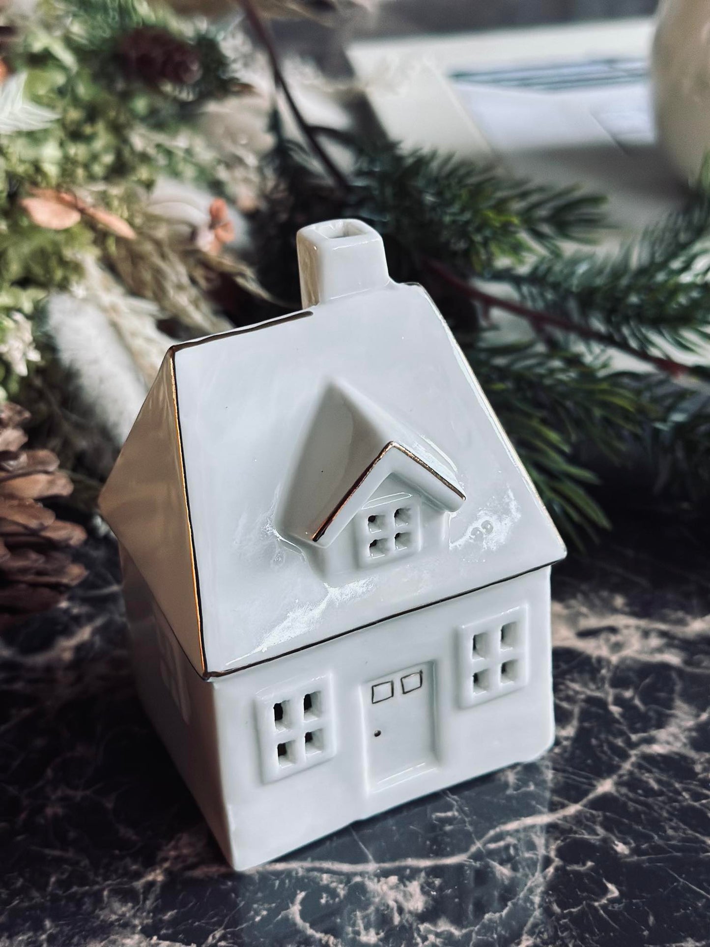 Lyshus med led lys - Porcelæn