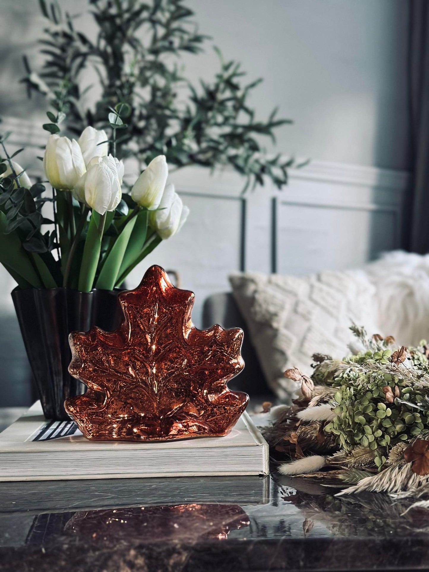 Blad med led lys og timer - Flere farver