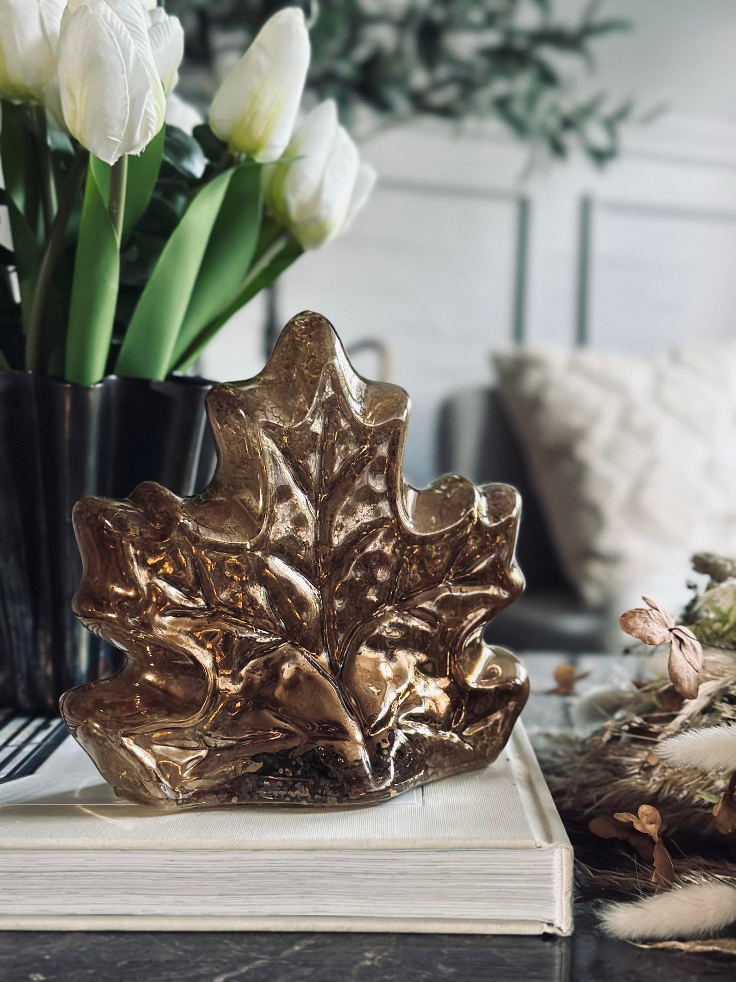 Blad med led lys og timer - Flere farver