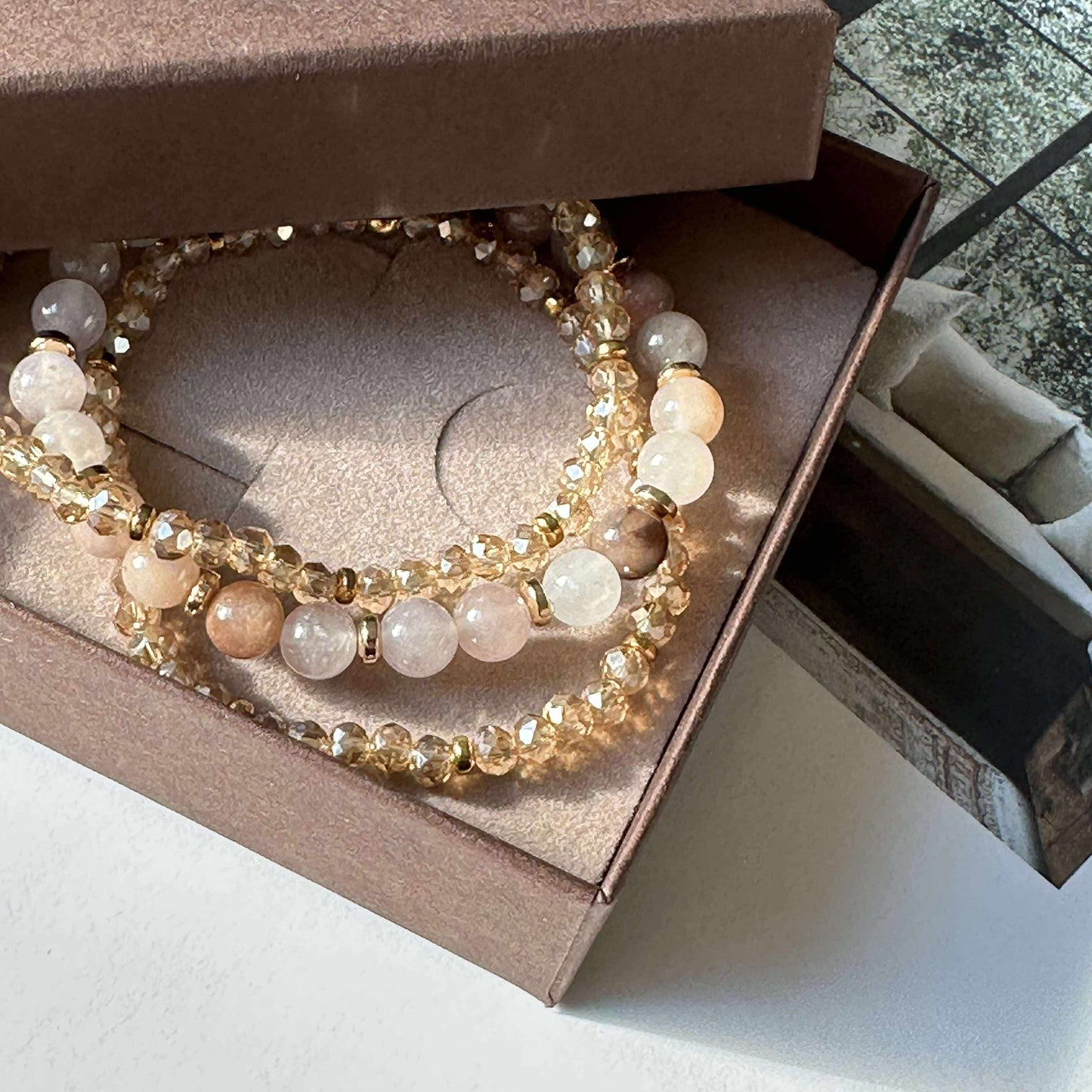 Armbånd Luna Blush Mix / Natur – Sæt med 3 stk