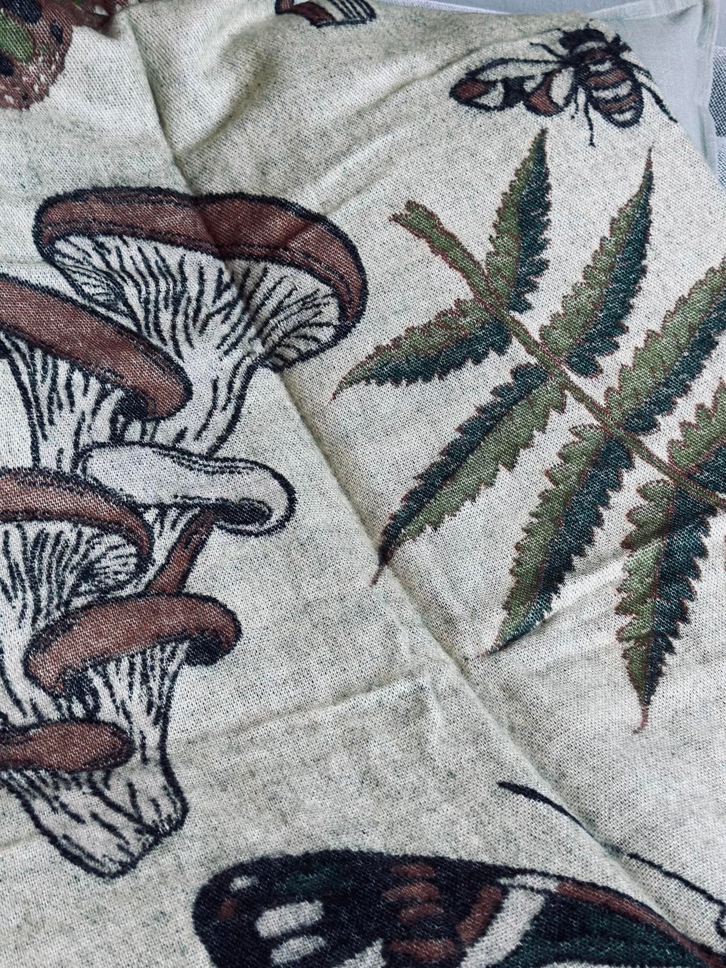 Plaid - Mushroom grøn / natur
