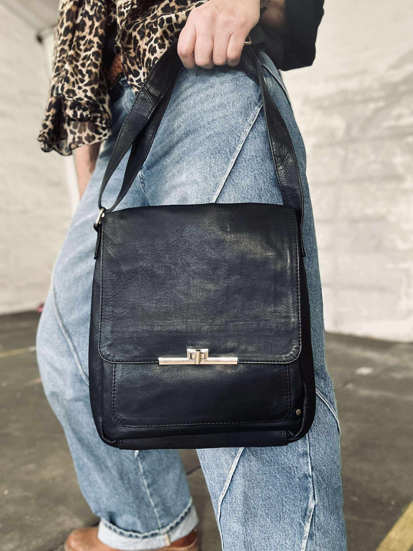 Elegant skuldertaske - Kalveskind