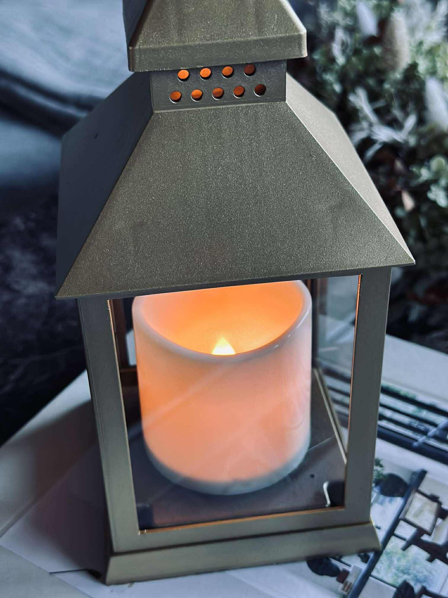 Lanterne m. Timer - Gold