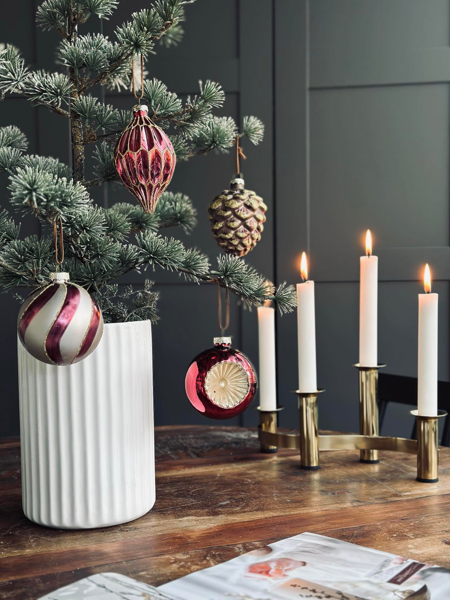 Julekugler i glas  - Pakke med 4 stk