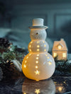 Snemand med led  lys - Porcelæn