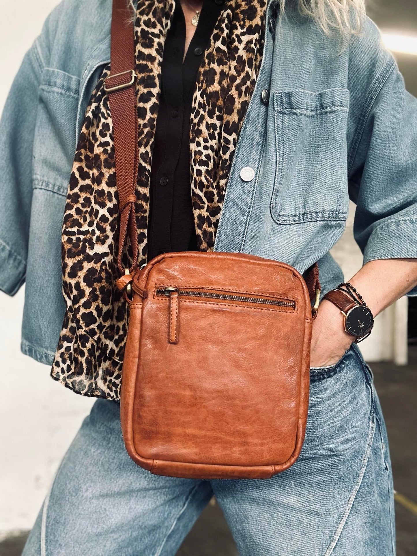 Mobiltaske / Crossover – Cognac