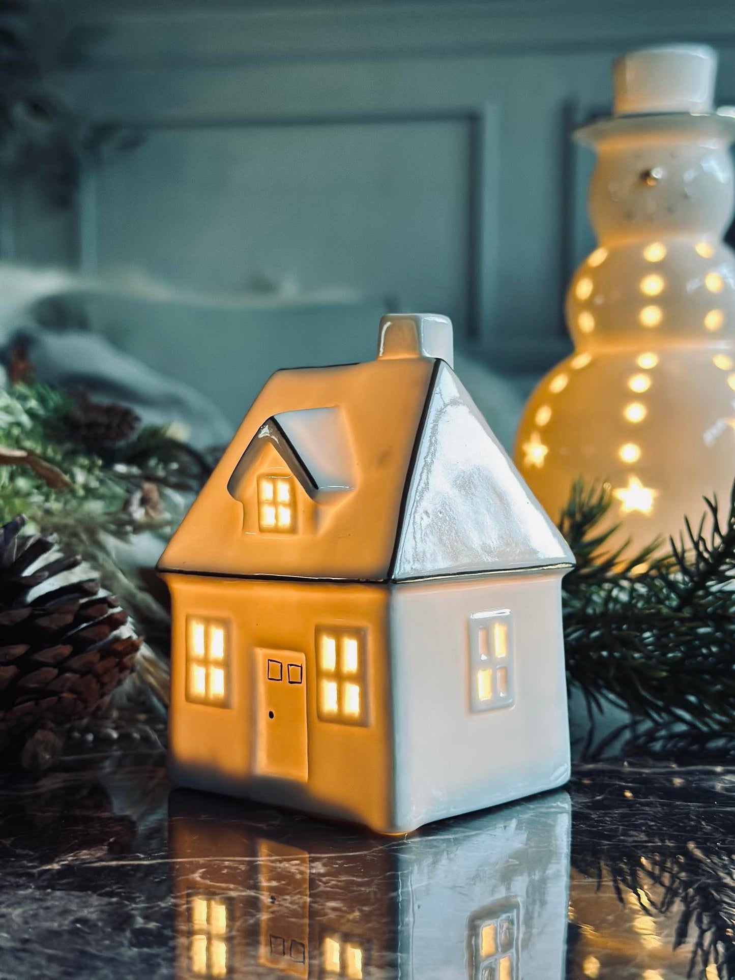 Lyshus med led lys - Porcelæn