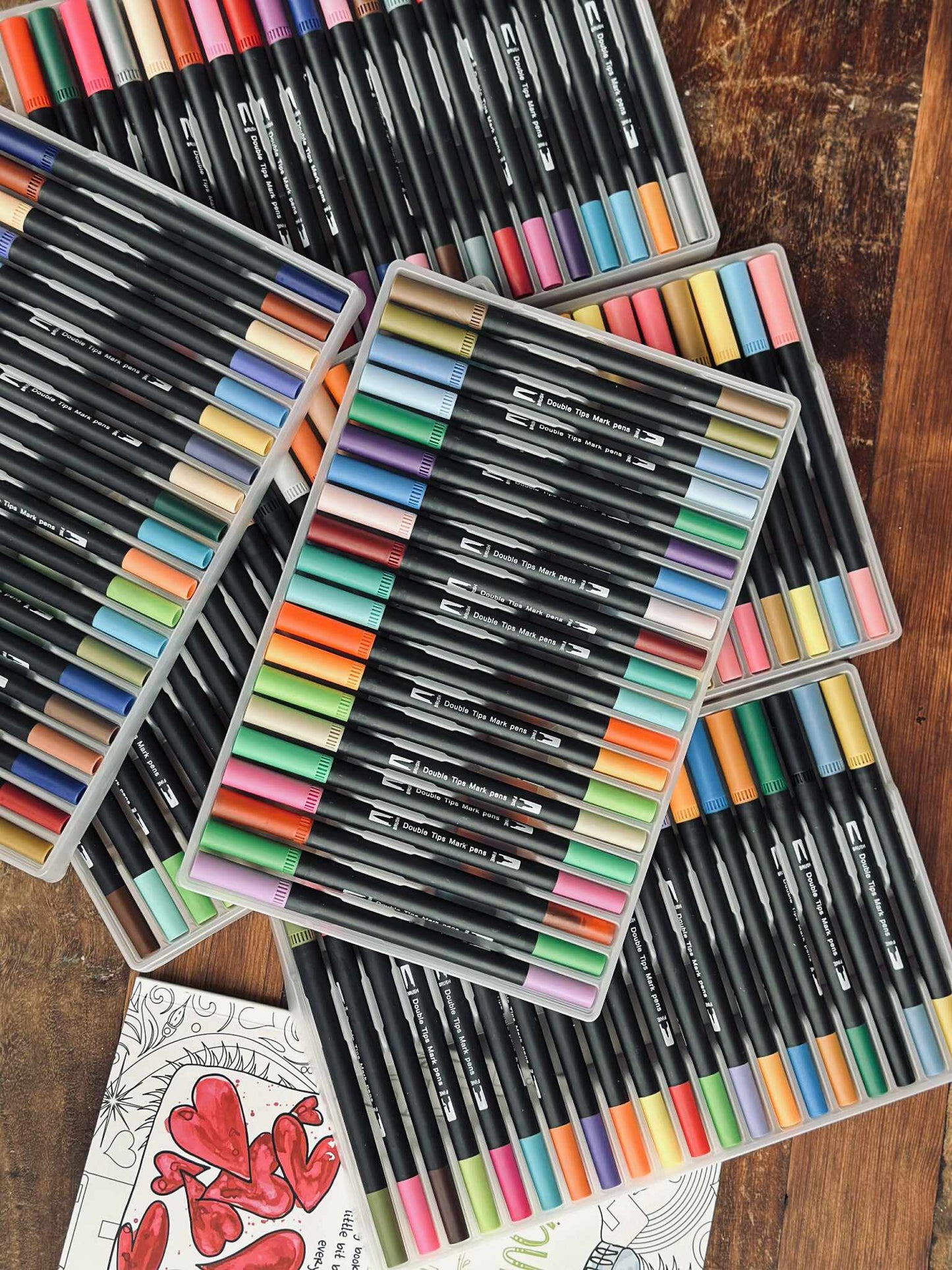 120 Dobbeltendede Vandbaserede Brushpens