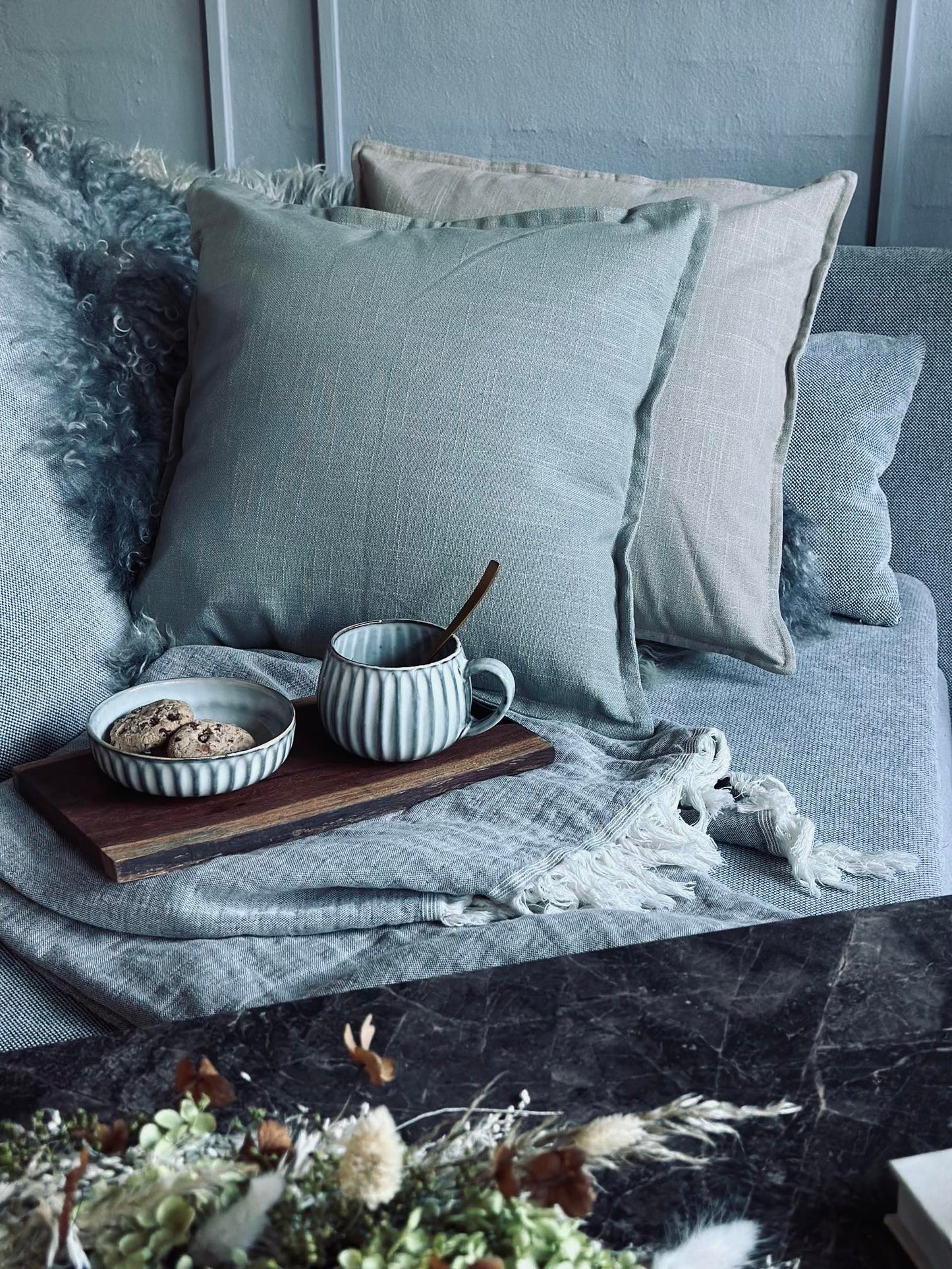 Pudestykke 45x45 - Dusty green