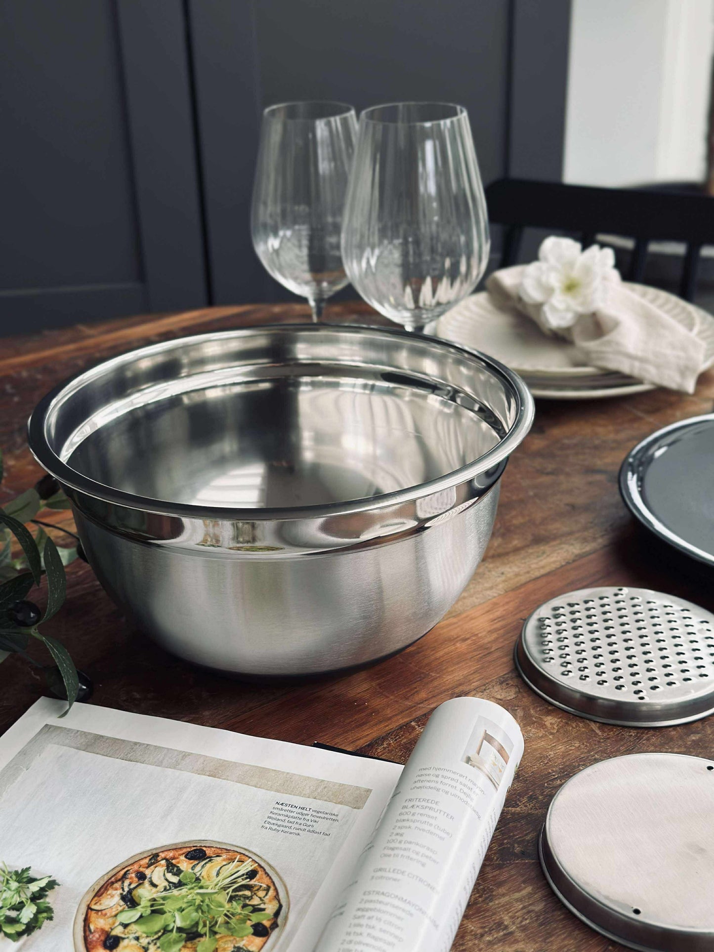 Skål med snittelåg - Rustfrit stål