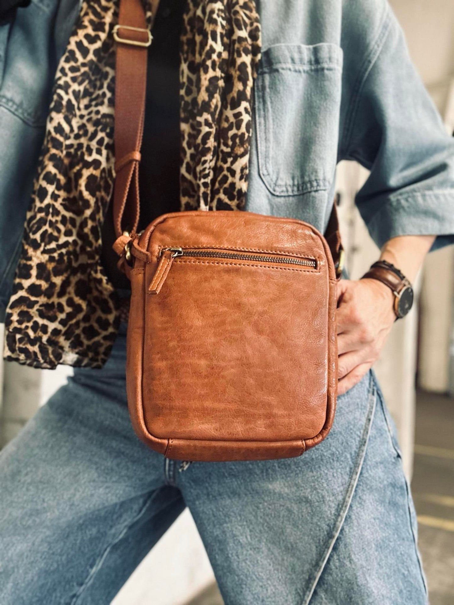 Mobiltaske / Crossover – Cognac