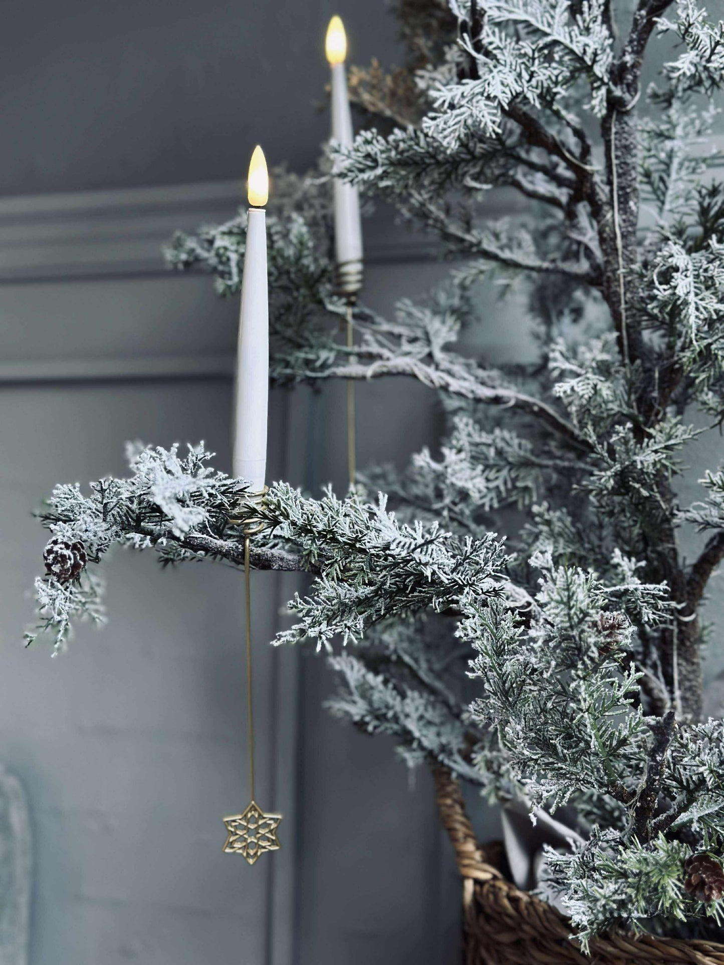 Lysholder til juletræ STAR - 6 stk.