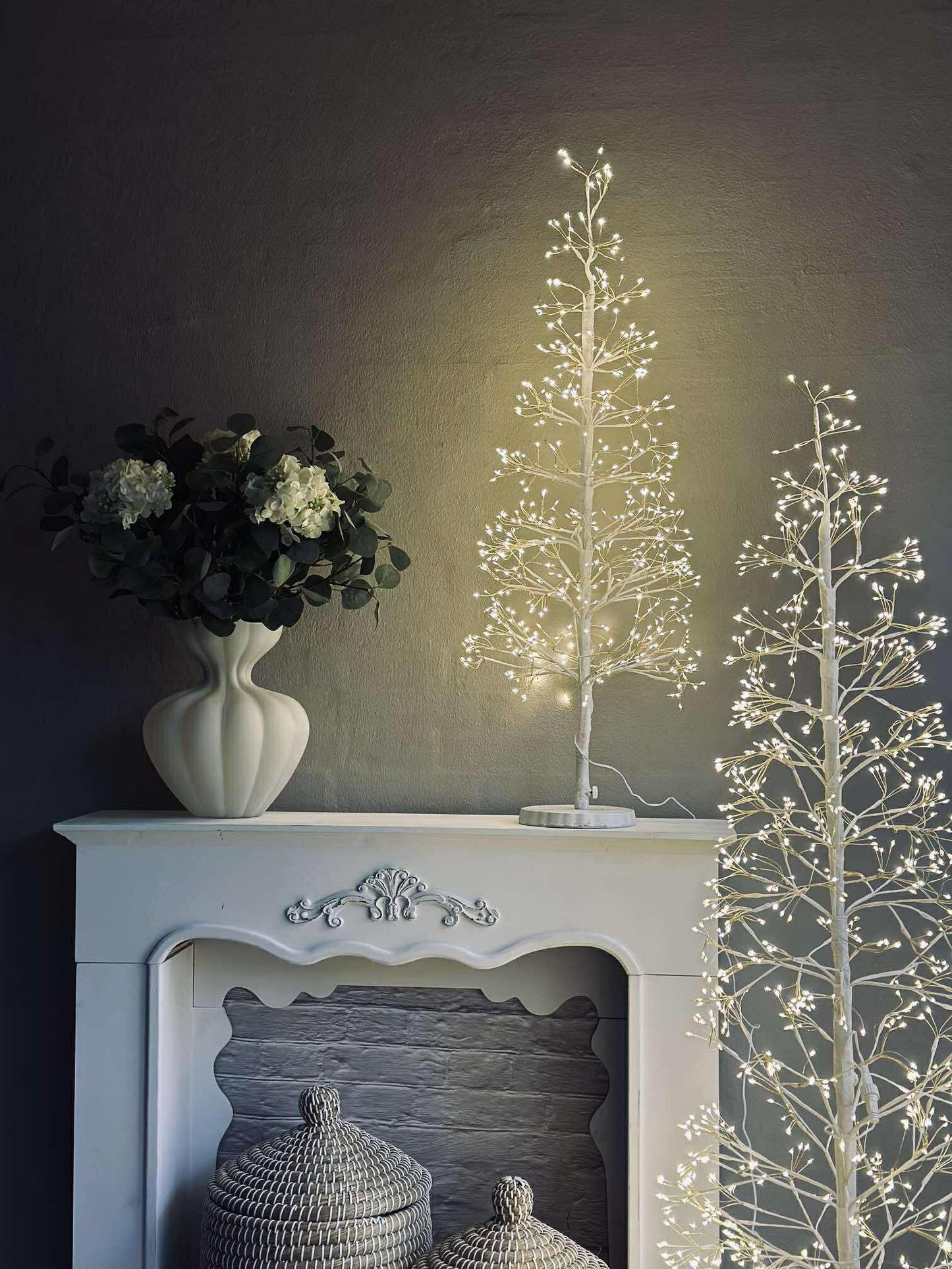 Juletræ med 600 led lys - Hvid