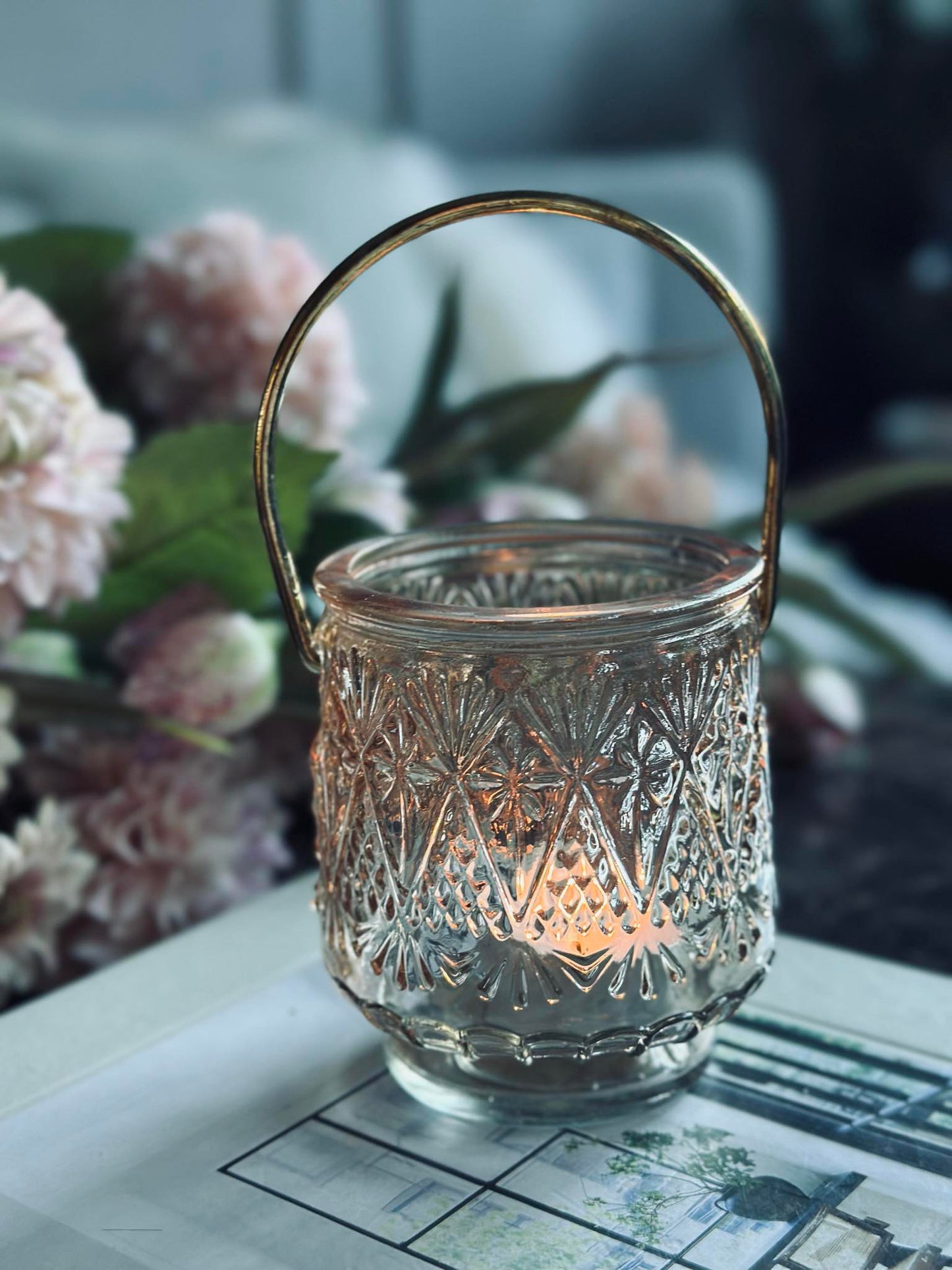 Lysestage lanterne - Brown