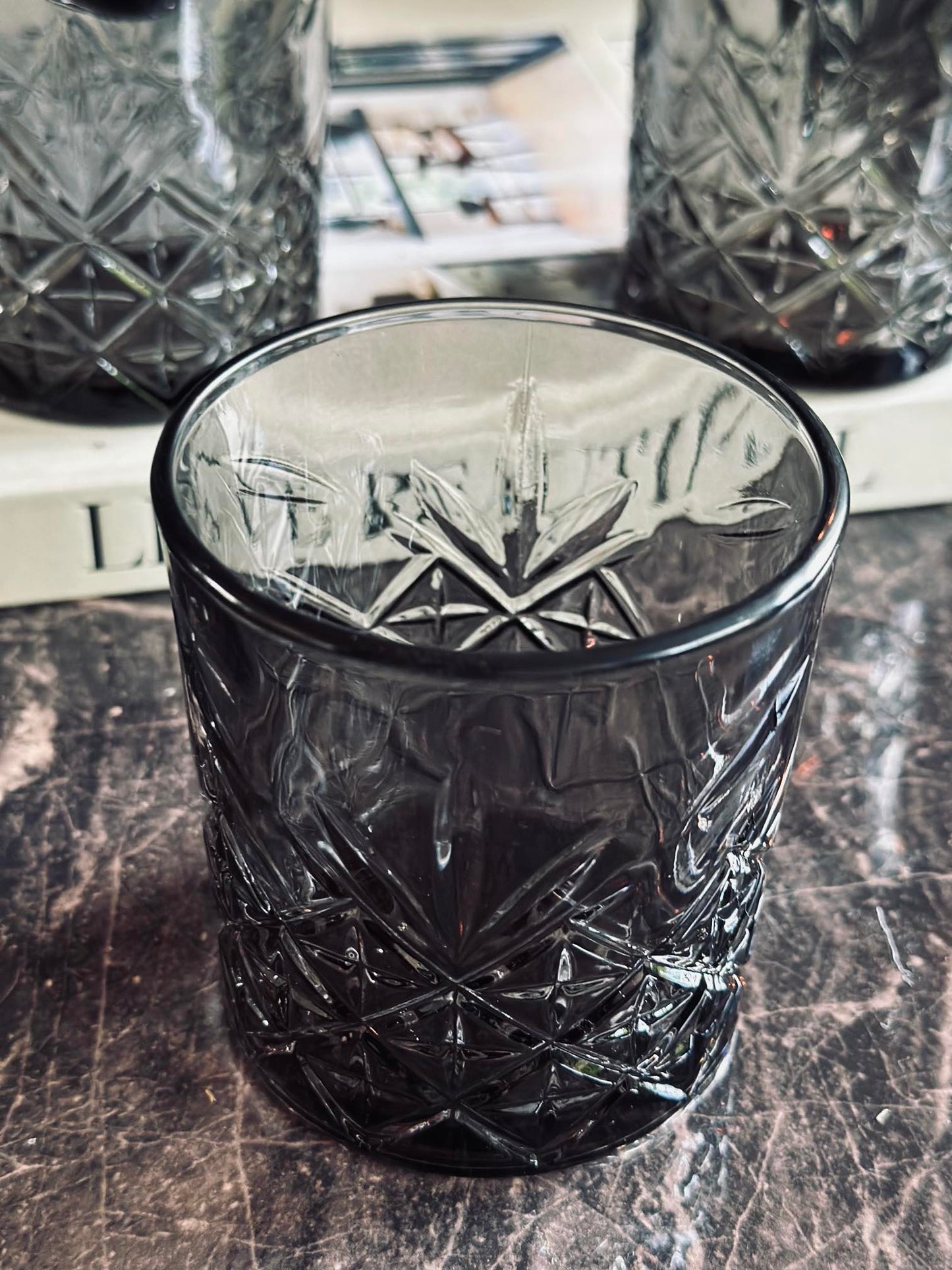 Whisky glas / vandglas Røgfarvet - 4 stk
