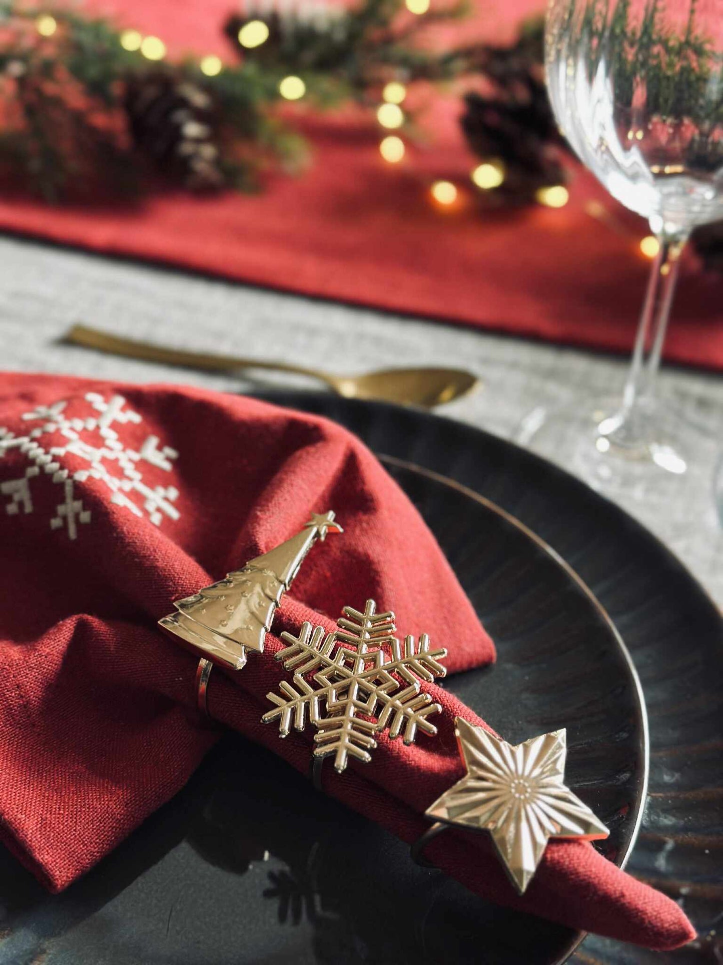 Servietringe Gold - MIX 4 stk