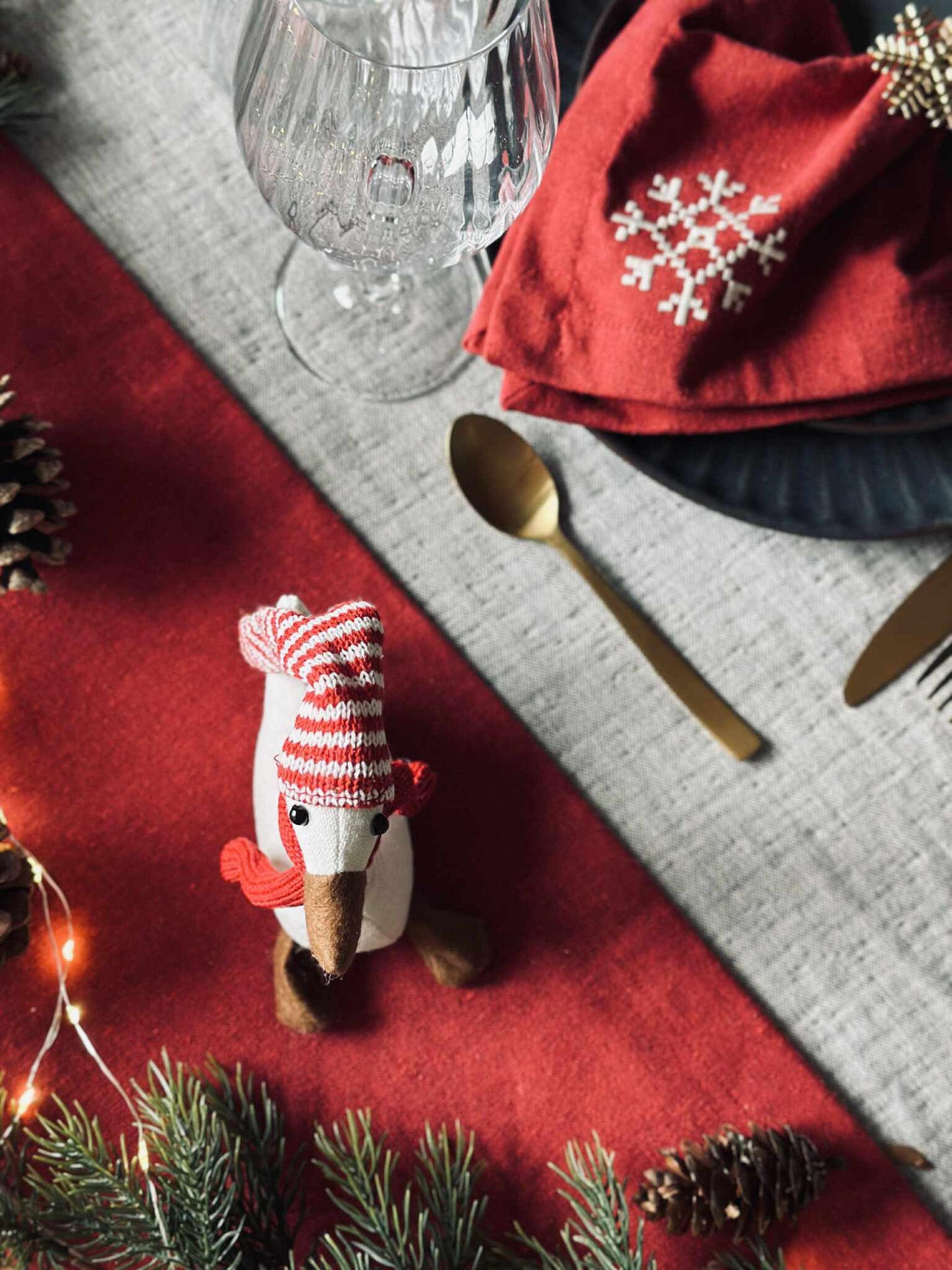 Juleand med rød hue - Mini