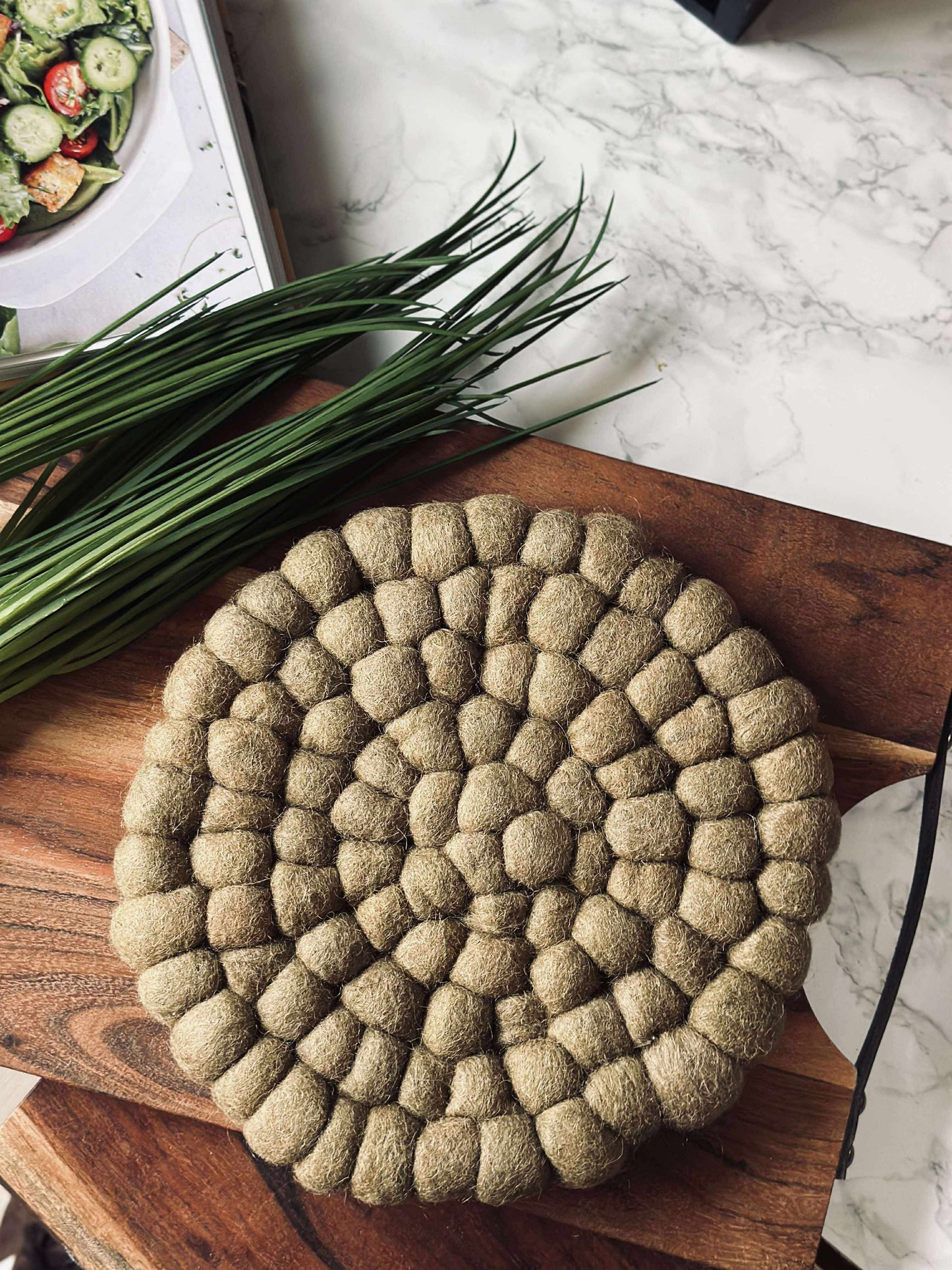Bordskåner DOTS - Taupe uld