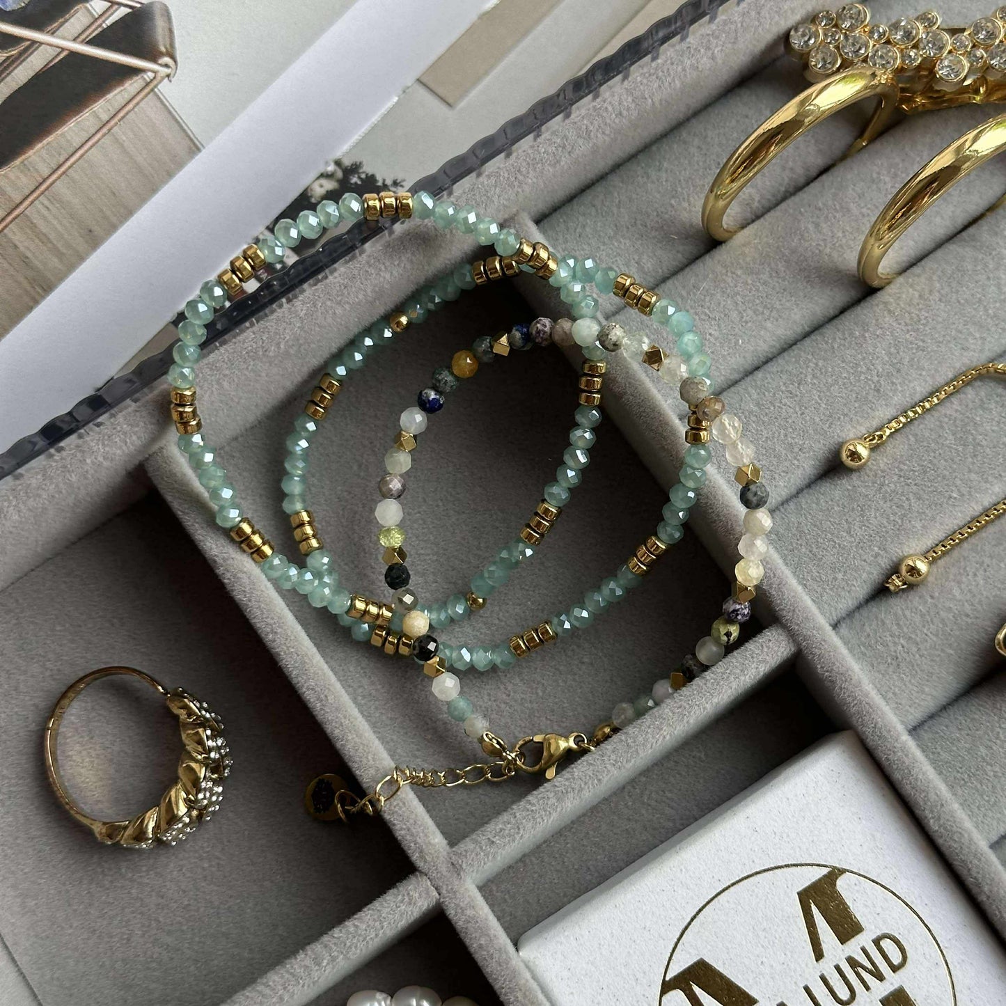 Armbånd Marika Aqua- Sæt med 3 stk
