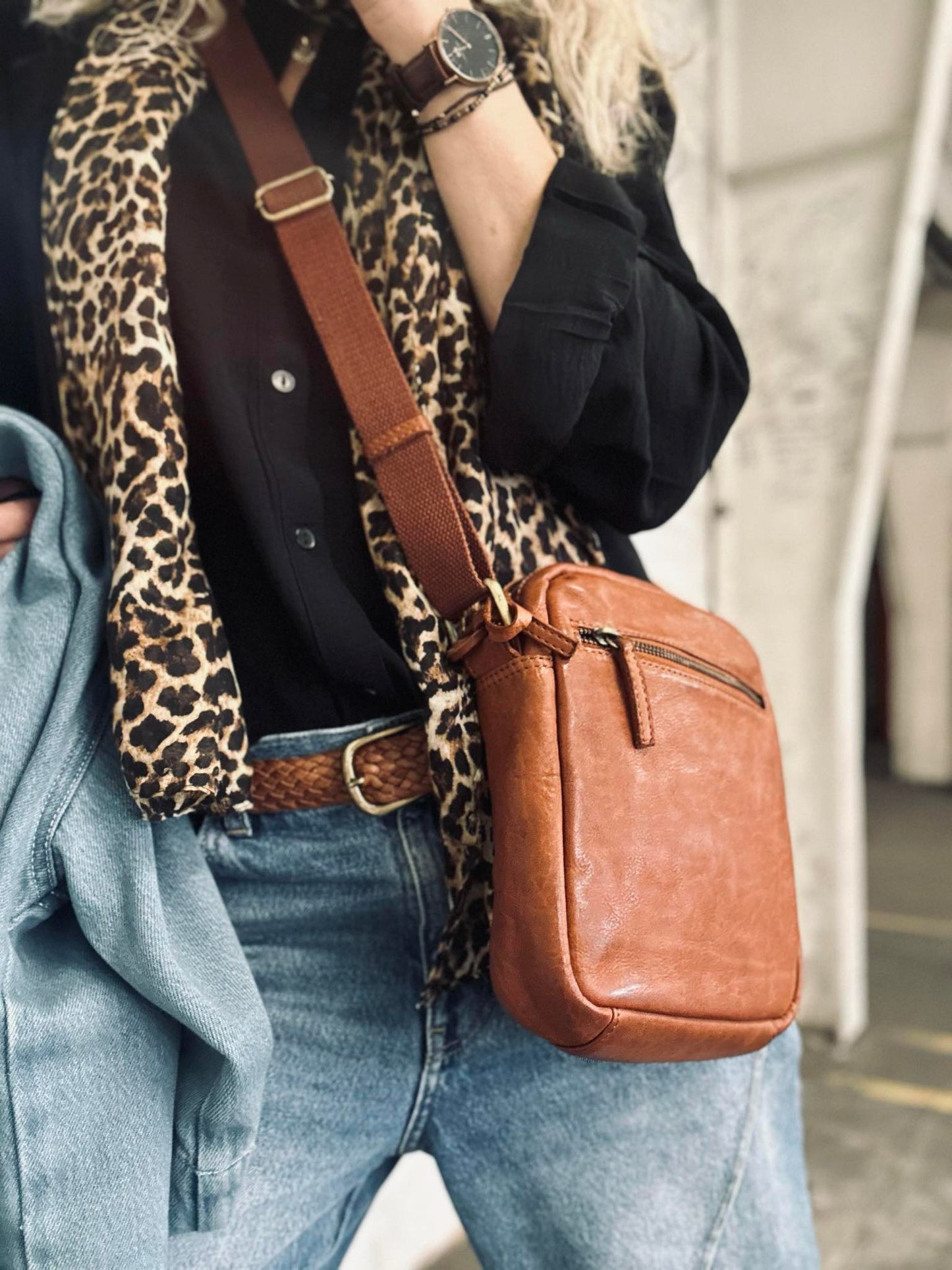 Mobiltaske / Crossover – Cognac