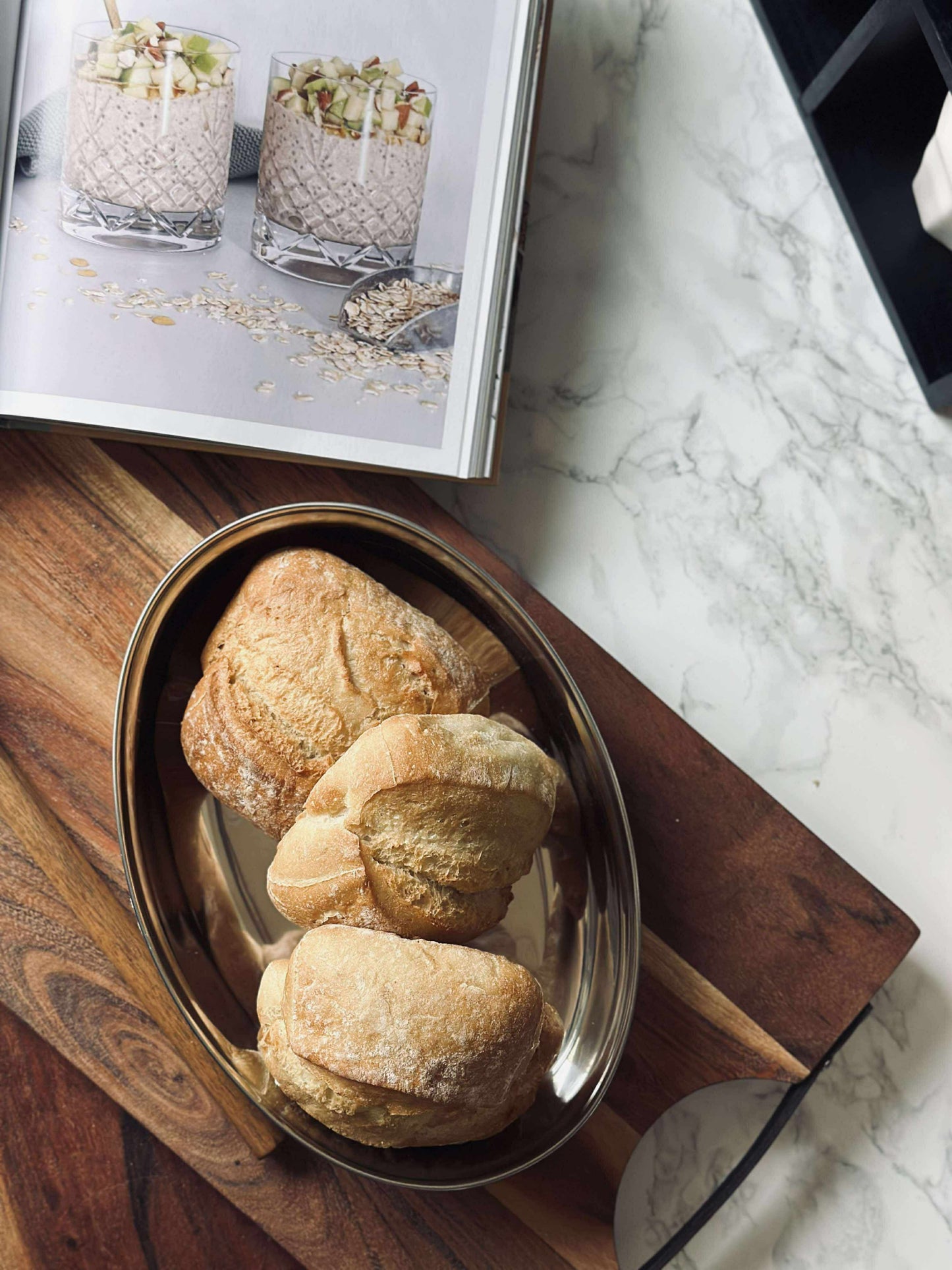 Rundt fad med kant - Rustfrit Stål