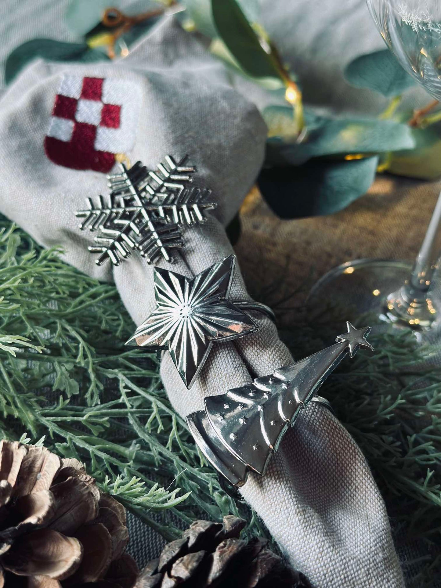 Servietringe Silver - MIX 4 stk