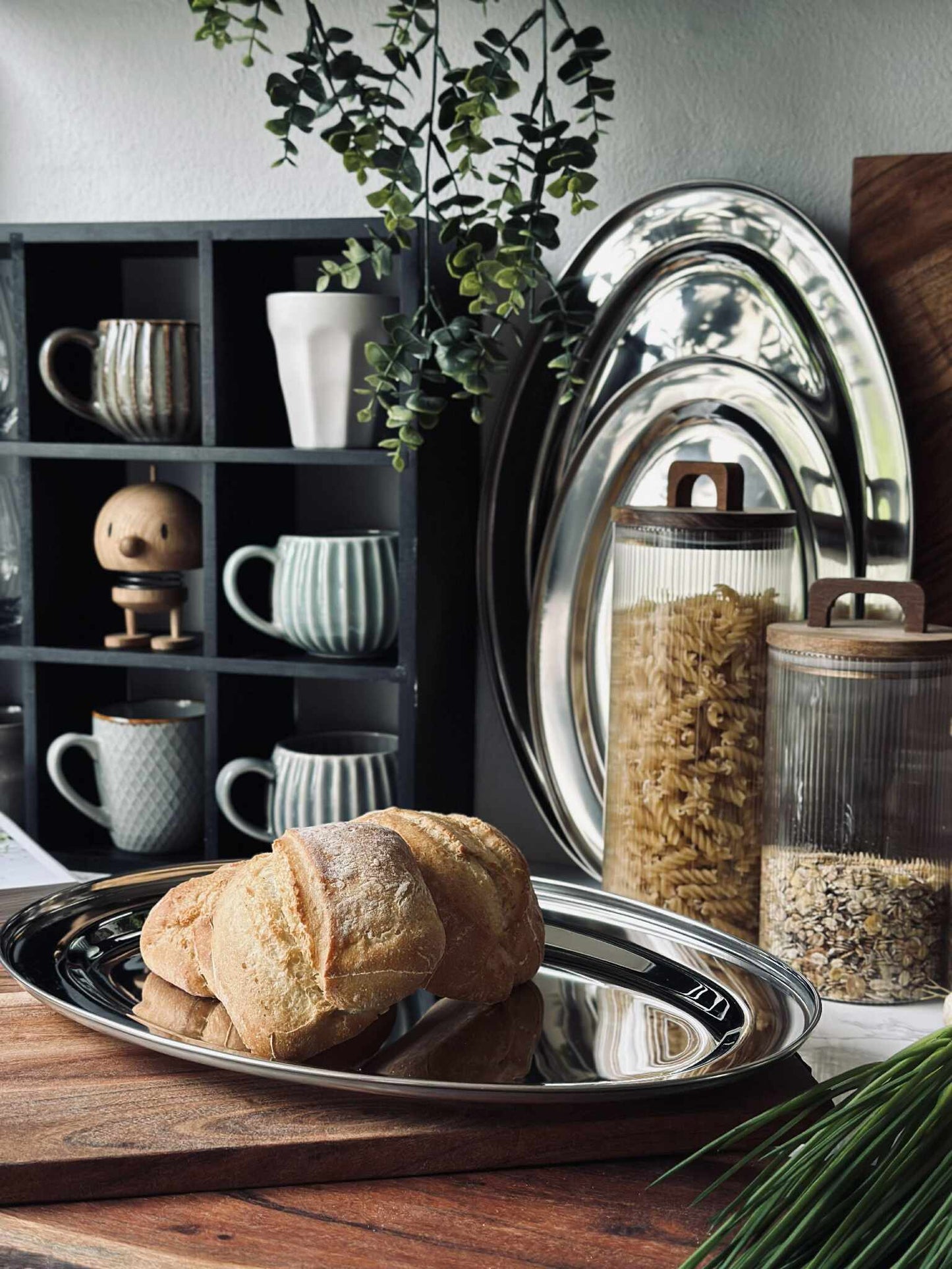 Ovalt fad Rustfrit Stål - Sæt med 3 stk.