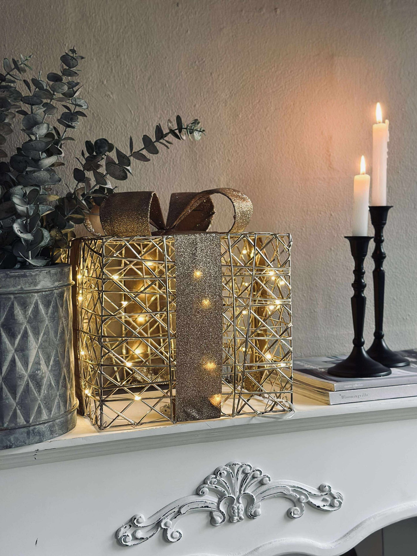 Julegaver med led lys - 3 stk.